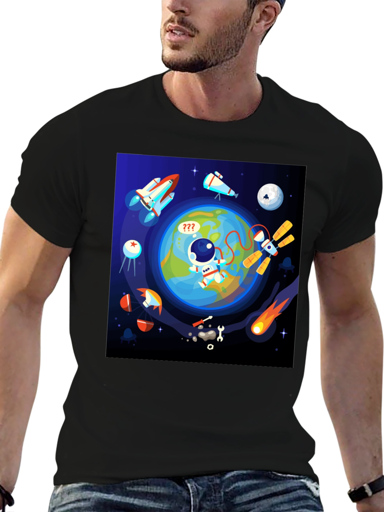 Astronaut in Space Graphic T-Shirt