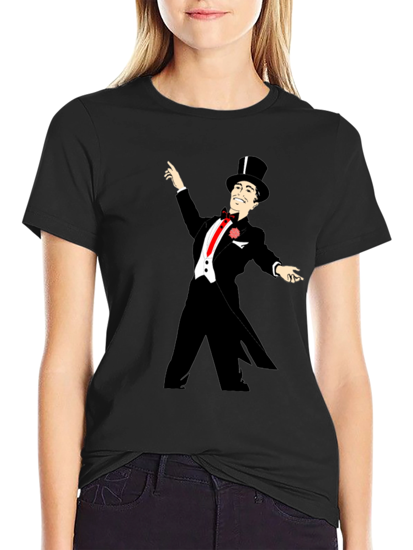Dapper Gentleman Graphic T-Shirt - Retro Style