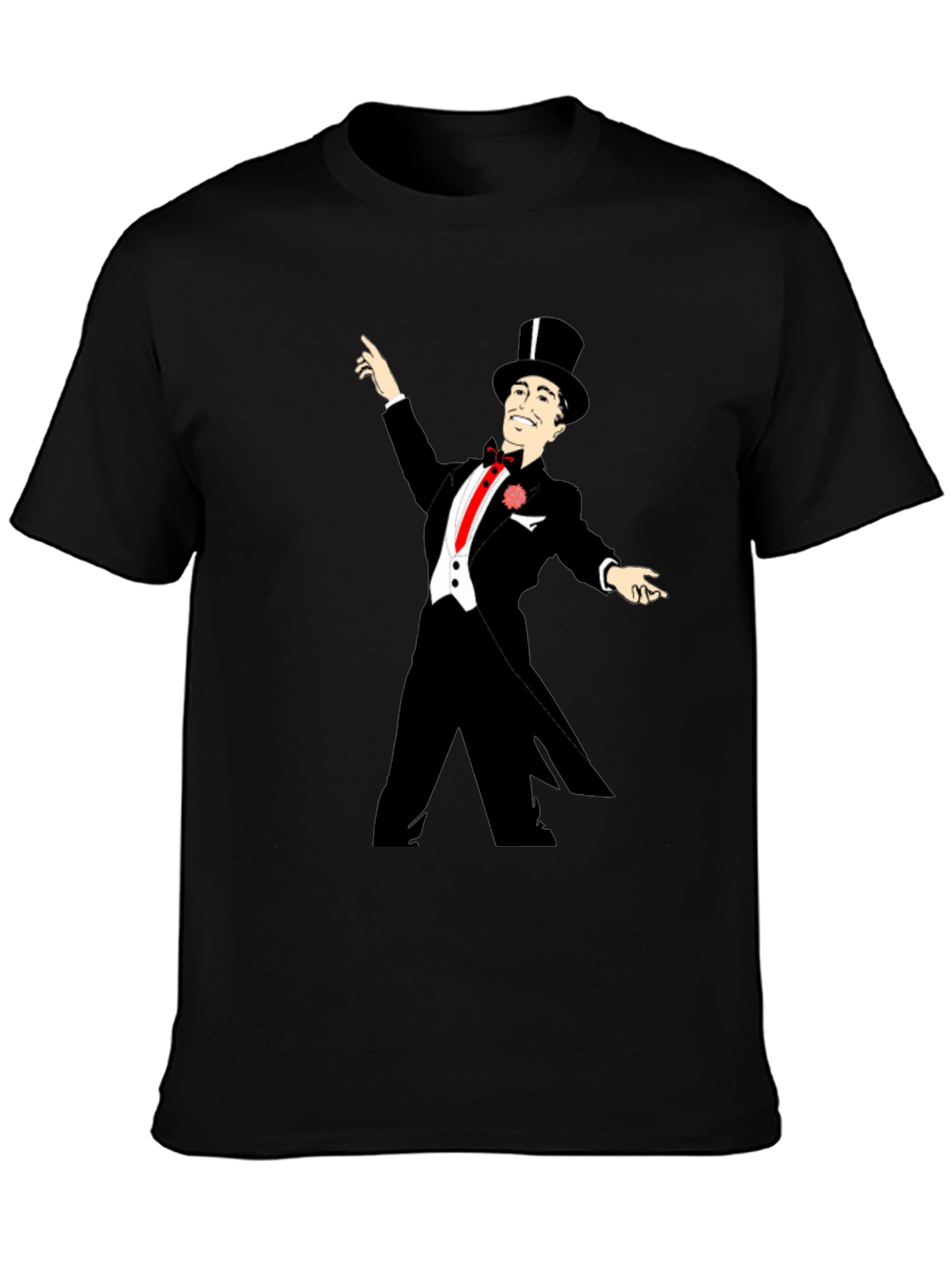 Dapper Gentleman Graphic T-Shirt - Retro Style