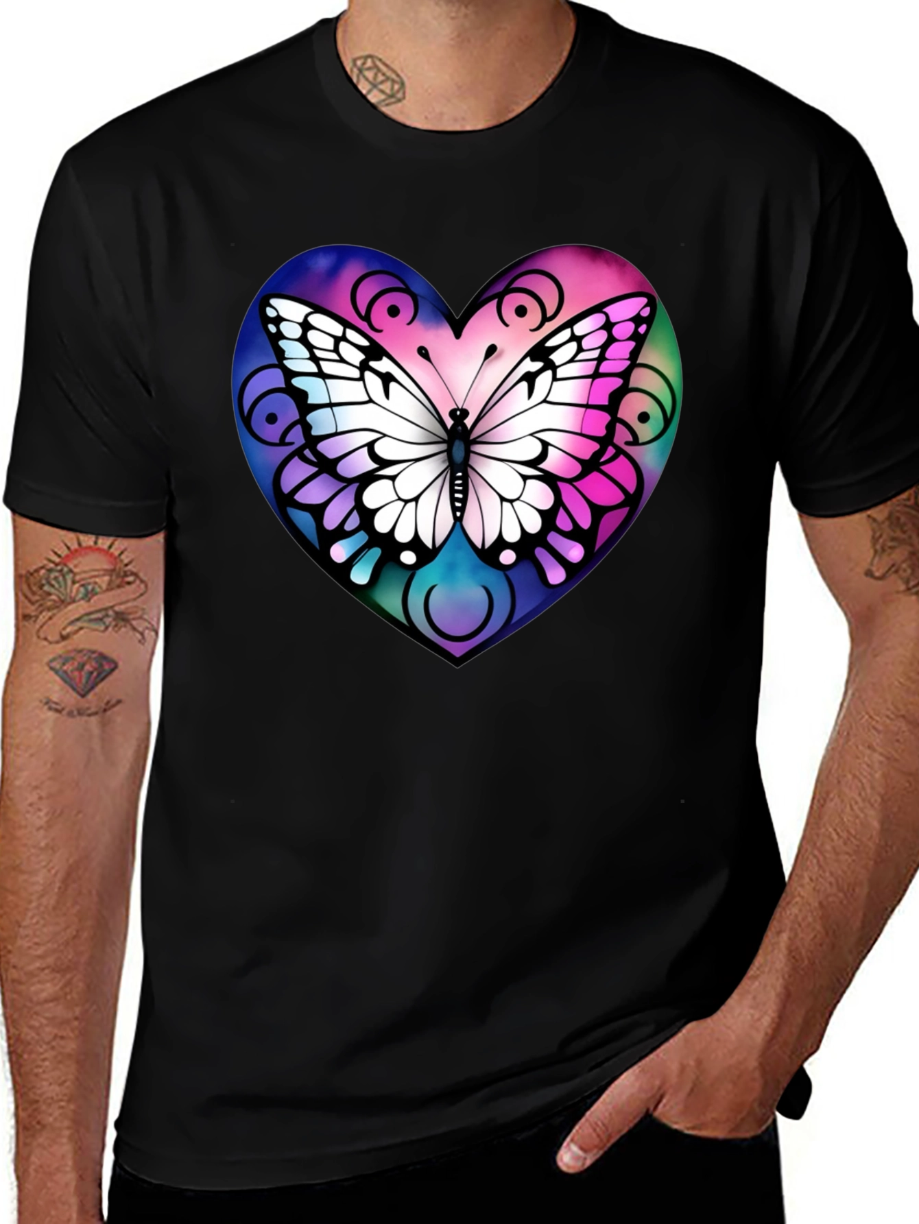 Butterfly Heart Graphic T-Shirt
