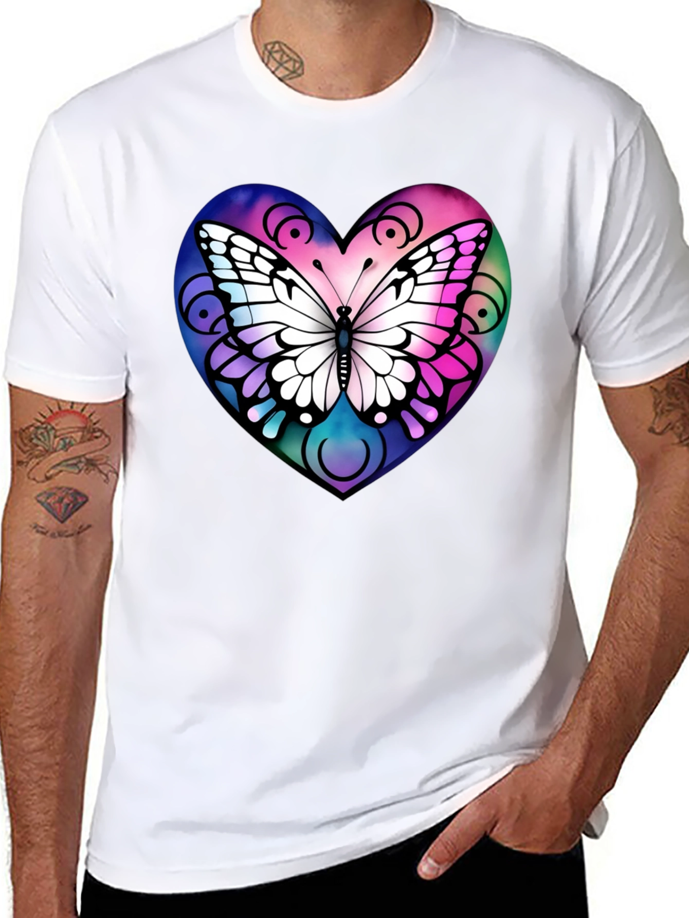 Butterfly Heart Graphic T-Shirt