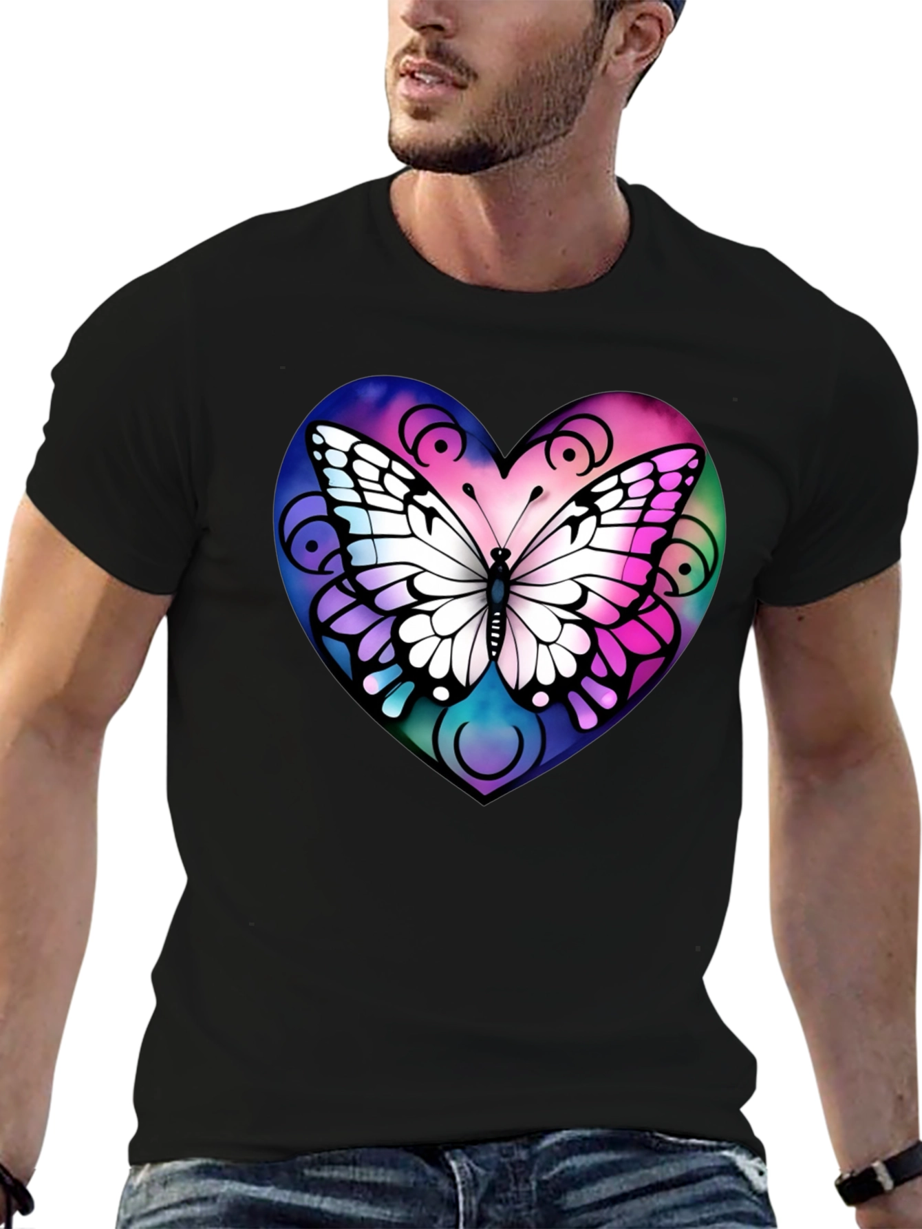 Butterfly Heart Graphic T-Shirt