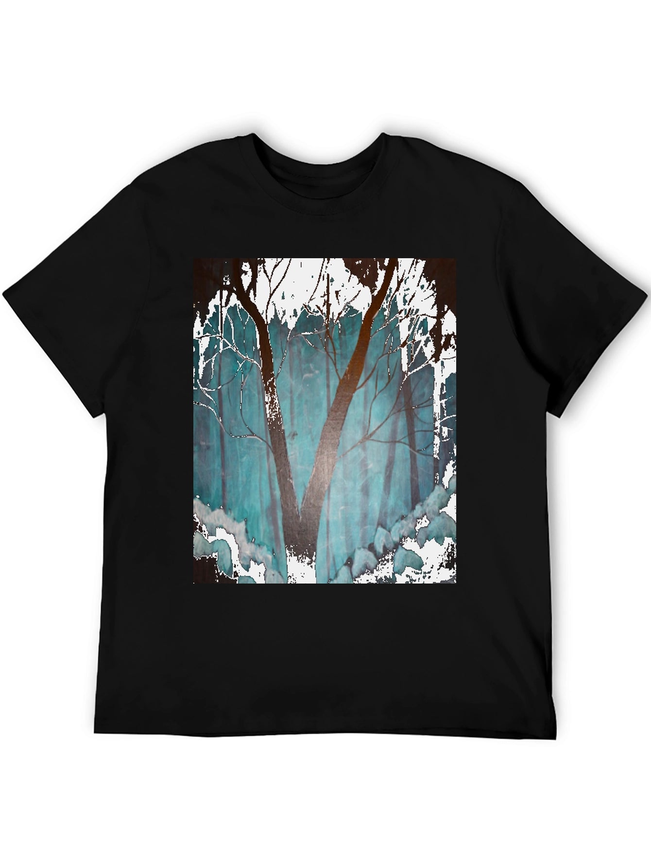 Abstract Forest Graphic Tee - Mens Black T-Shirt