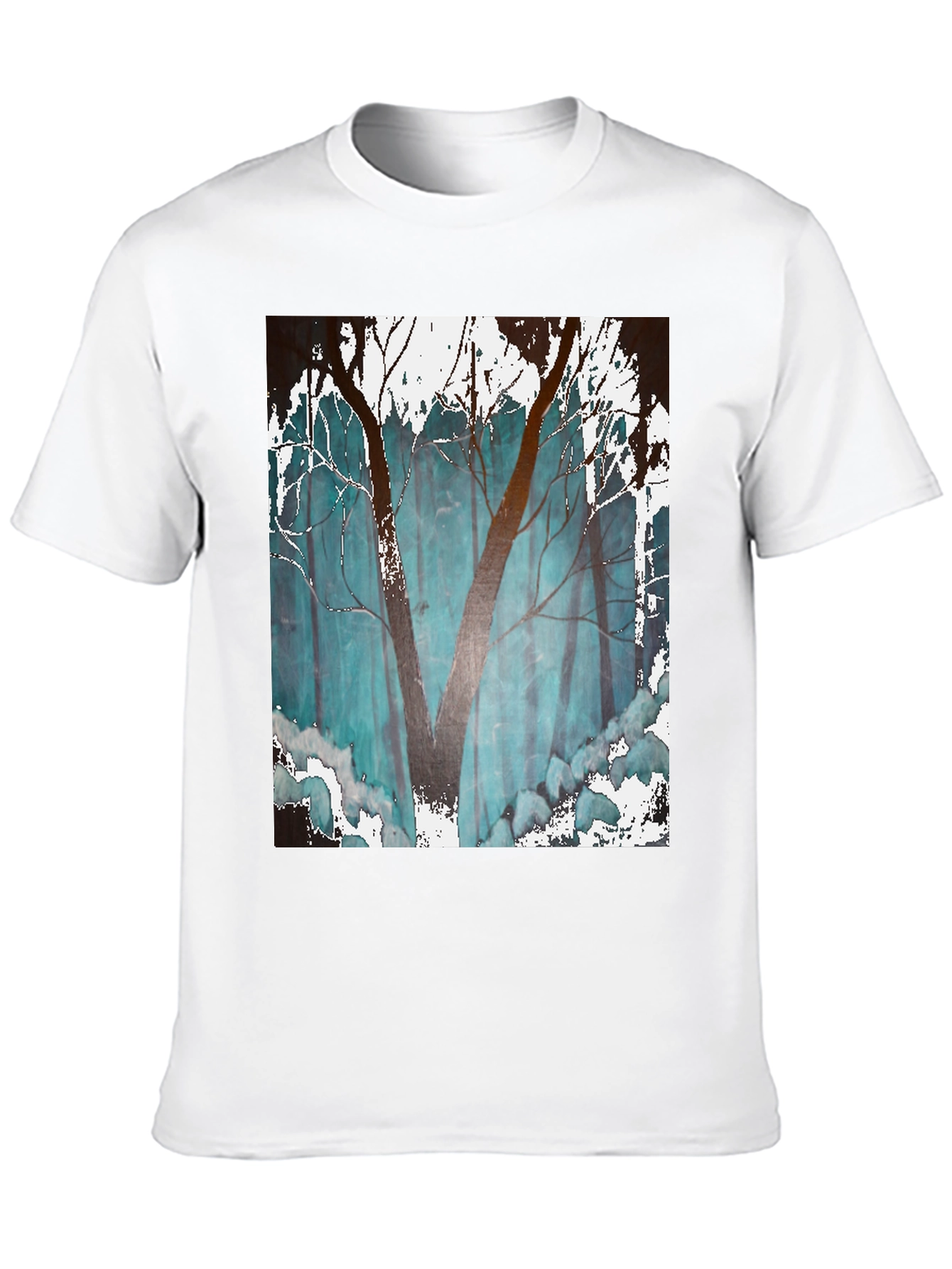 Abstract Forest Graphic Tee - Mens Black T-Shirt