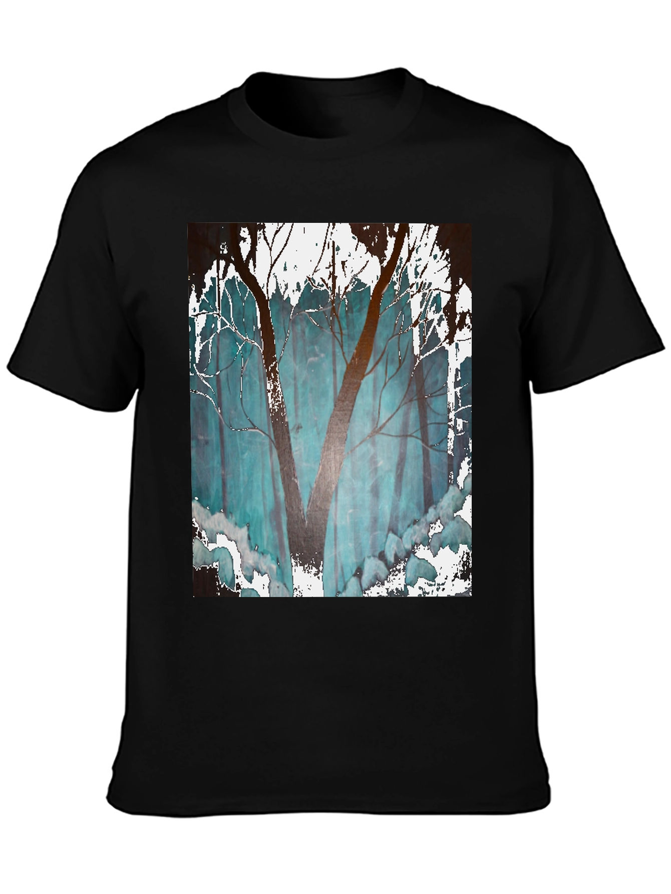 Abstract Forest Graphic Tee - Mens Black T-Shirt