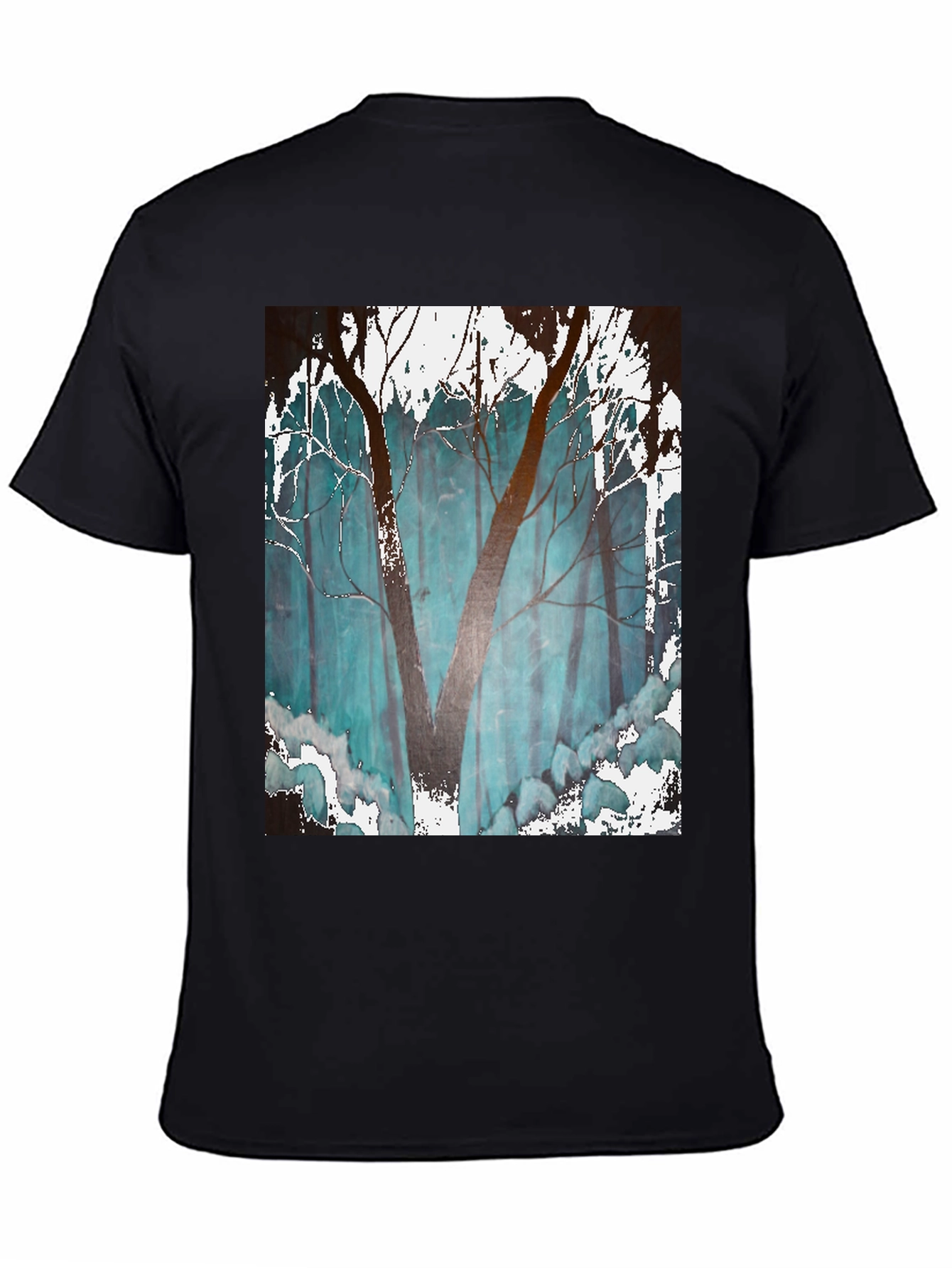 Abstract Forest Graphic Tee - Mens Black T-Shirt