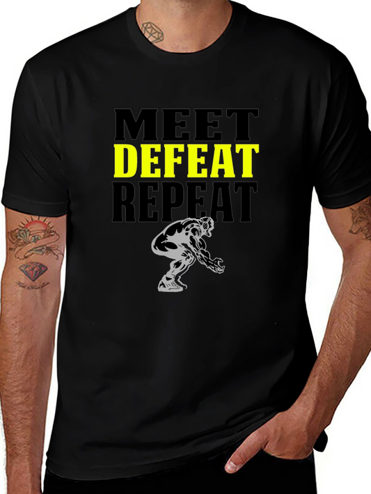 Meet Defeat Repeat Graphic Tee