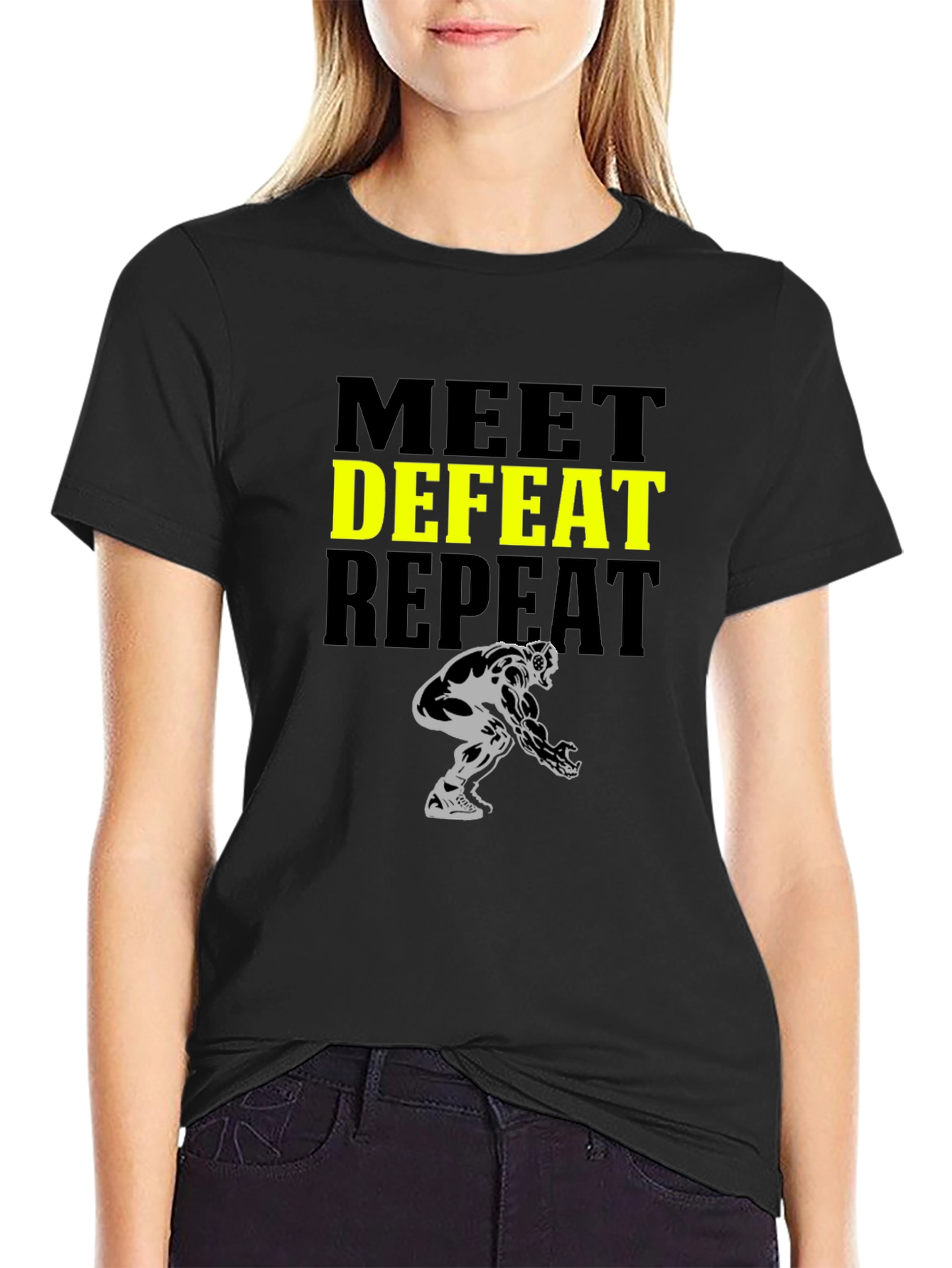 Meet Defeat Repeat Graphic Tee