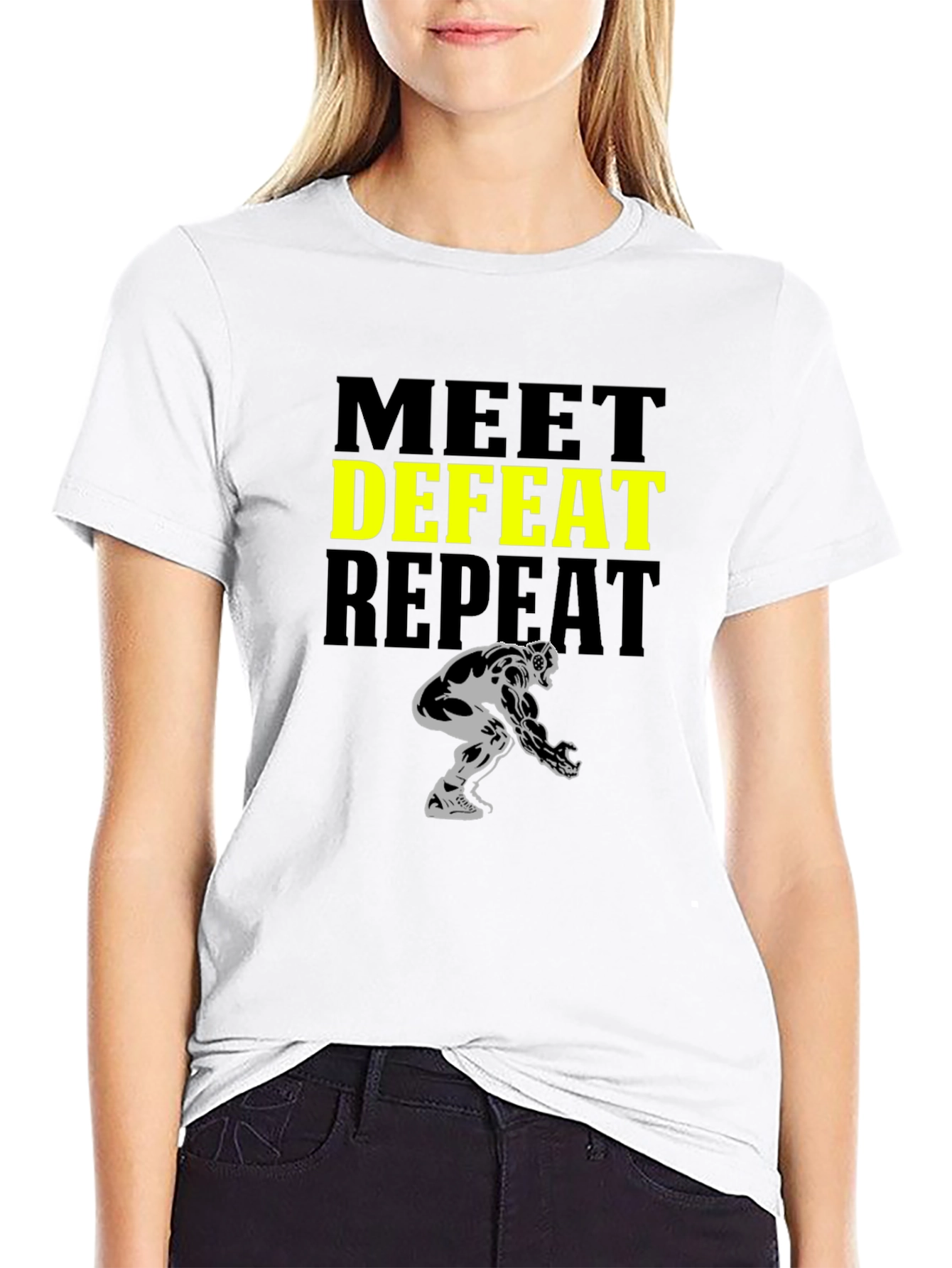 Meet Defeat Repeat Graphic Tee