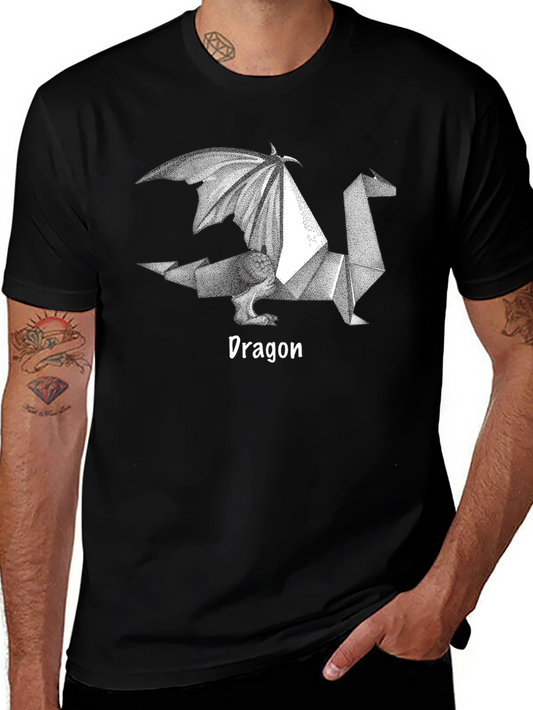 Origami Dragon Graphic Tee - Cool Geeky Design