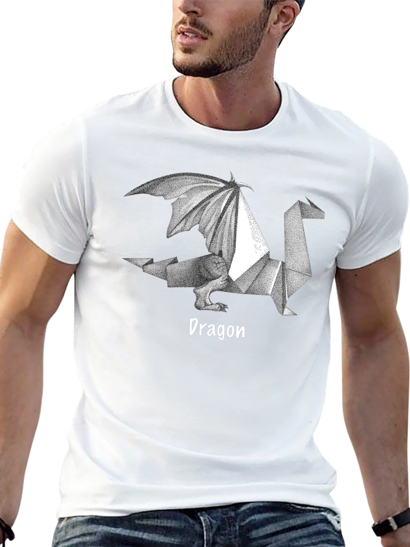 Origami Dragon Graphic Tee - Cool Geeky Design