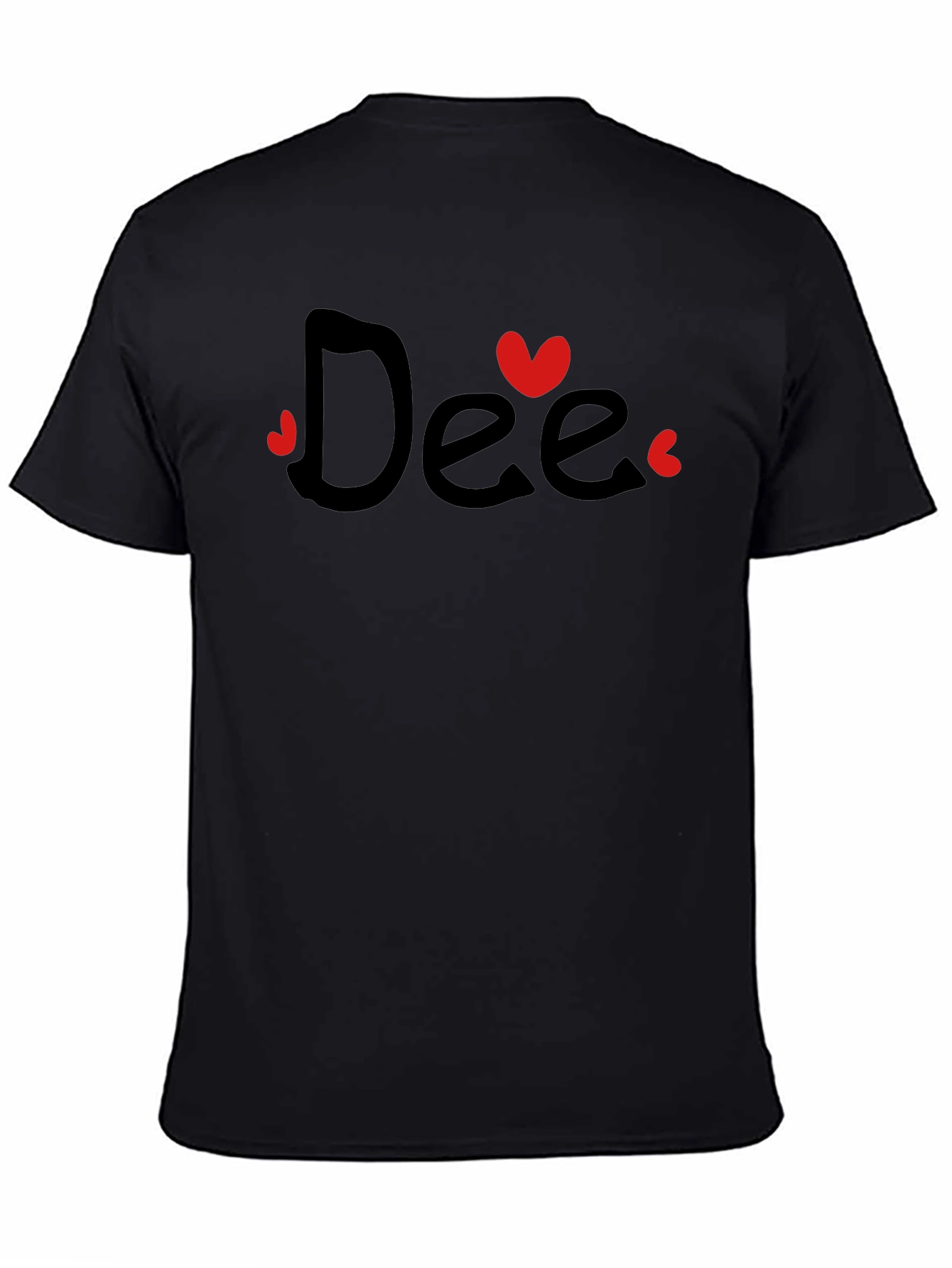 Dee Heart Graphic Tee - Black Cotton Casual T-Shirt
