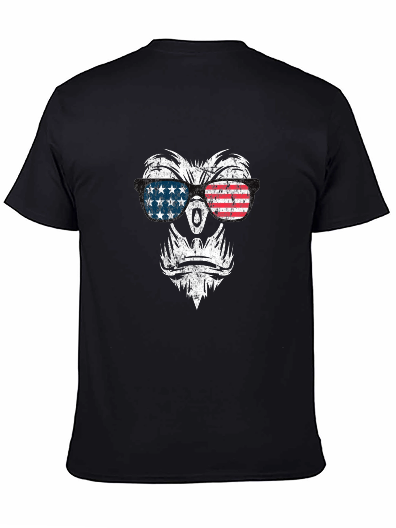 Patriotic Gorilla T-Shirt - American Flag Sunglasses