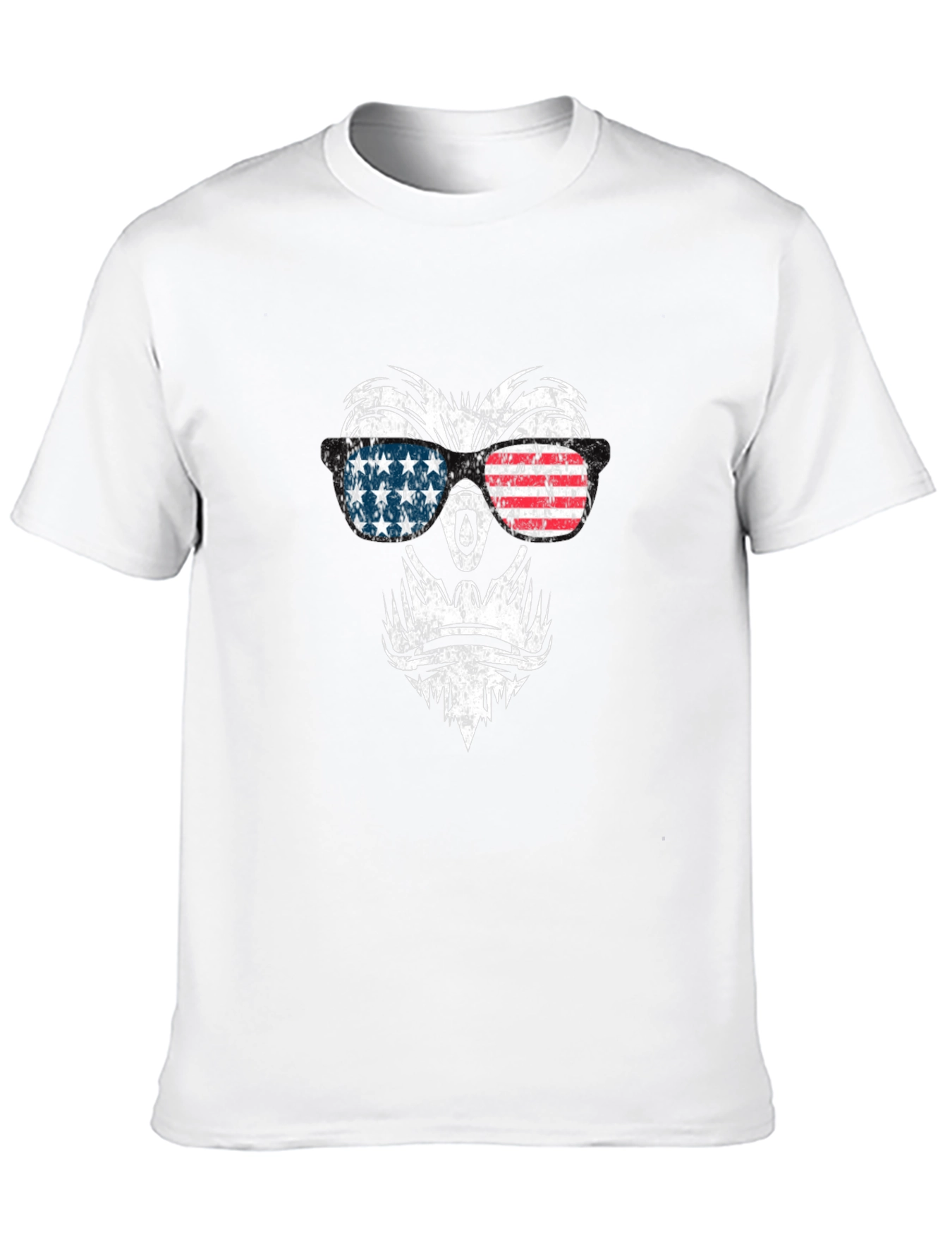 Patriotic Gorilla T-Shirt - American Flag Sunglasses