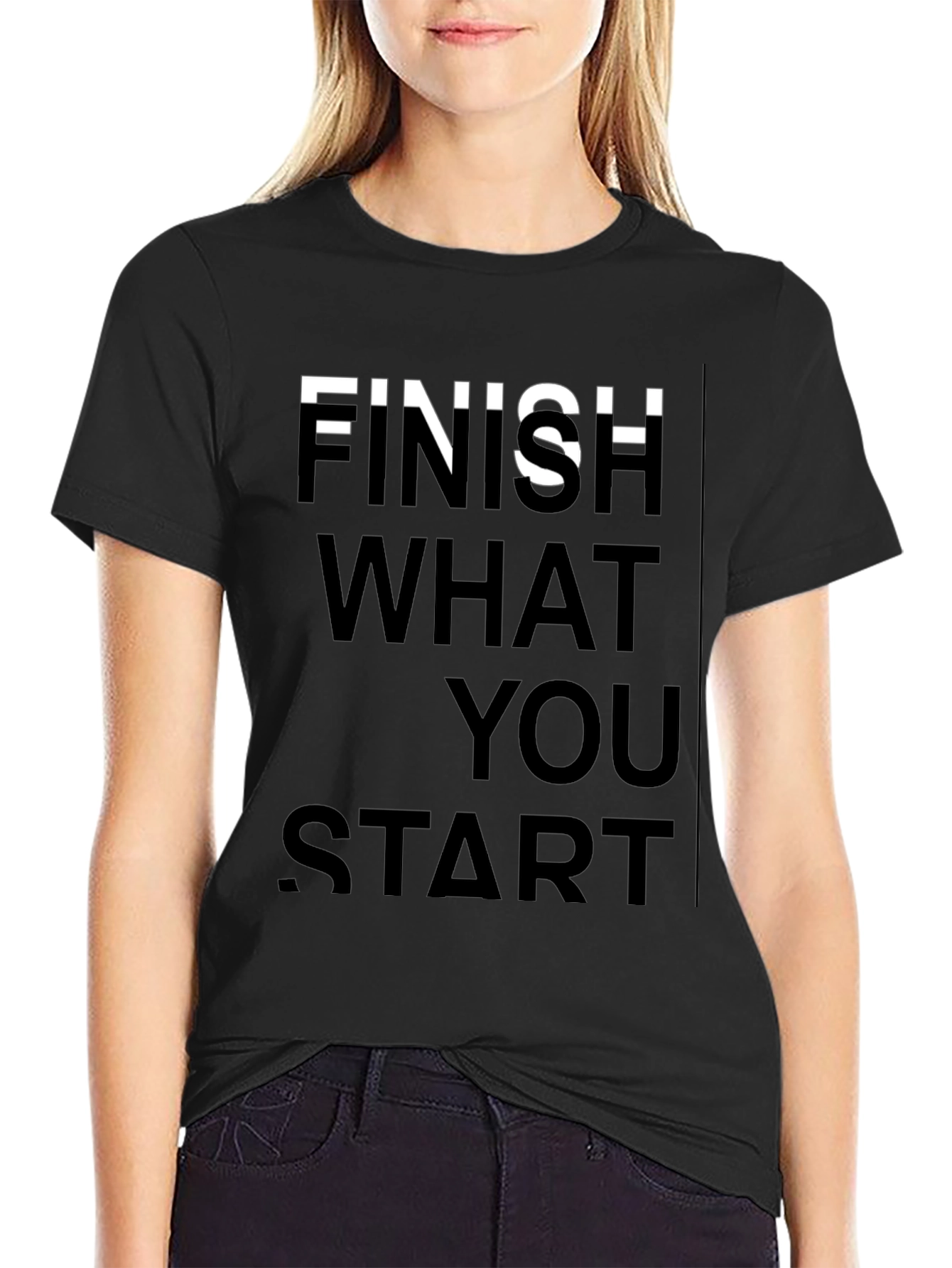 Finish What You Start Graphic Tee - Black