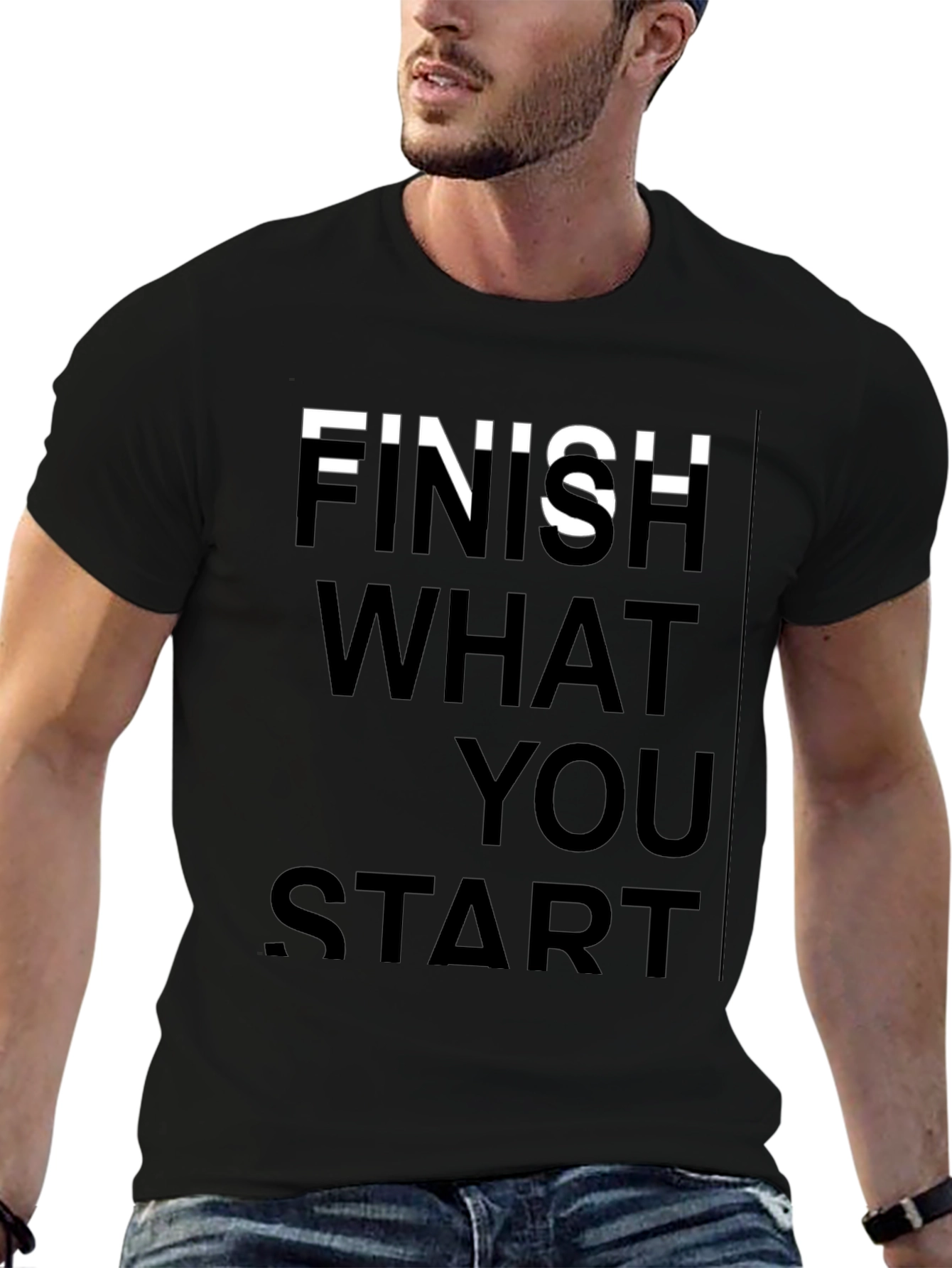 Finish What You Start Graphic Tee - Black