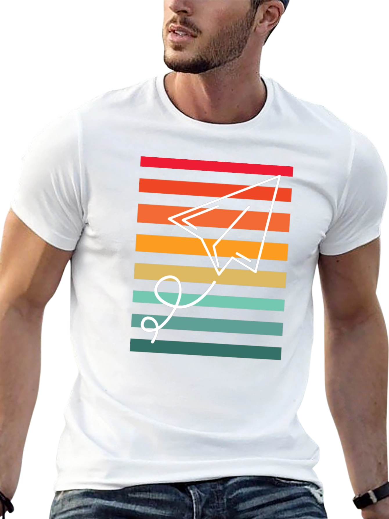 Retro Paper Airplane Graphic Tee