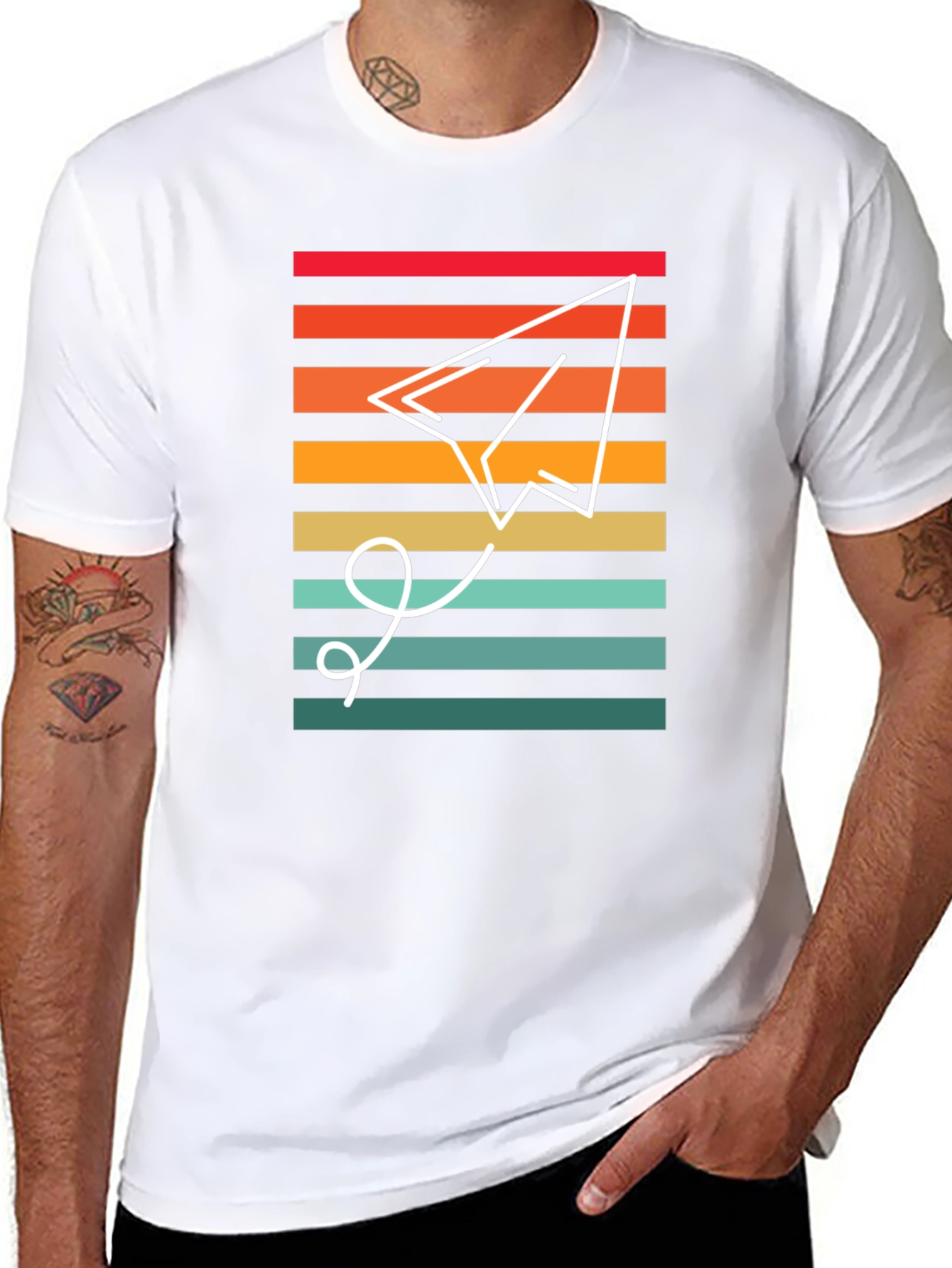 Retro Paper Airplane Graphic Tee