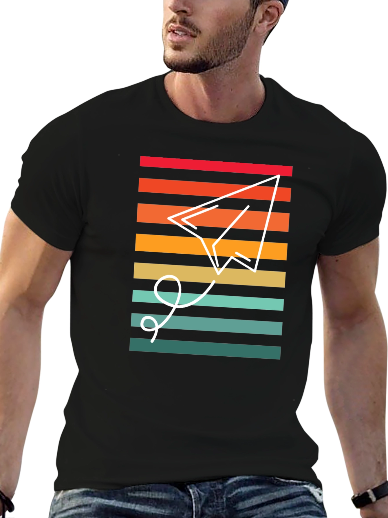 Retro Paper Airplane Graphic Tee