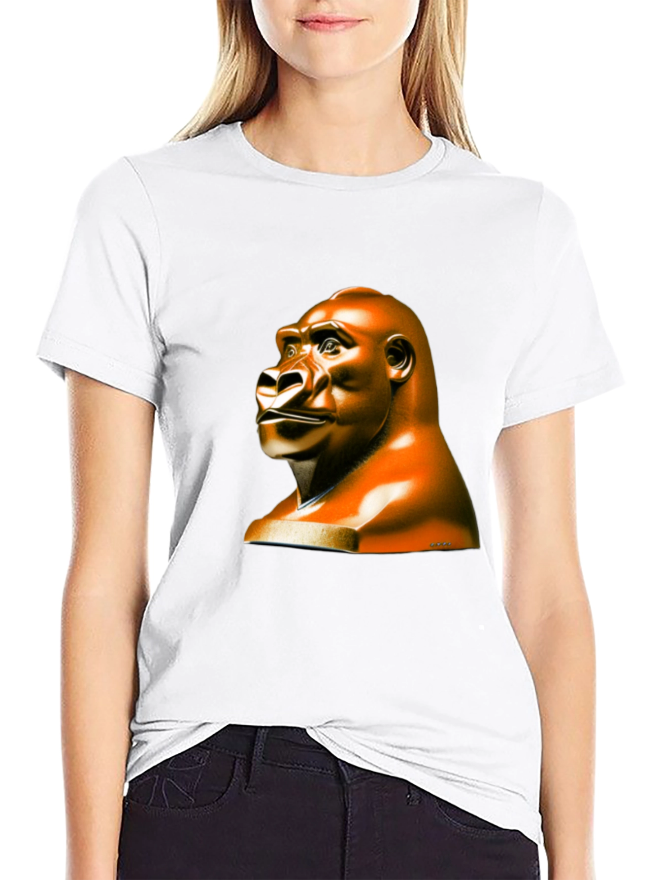 Gorilla Statue Graphic Tee - Unique & Stylish