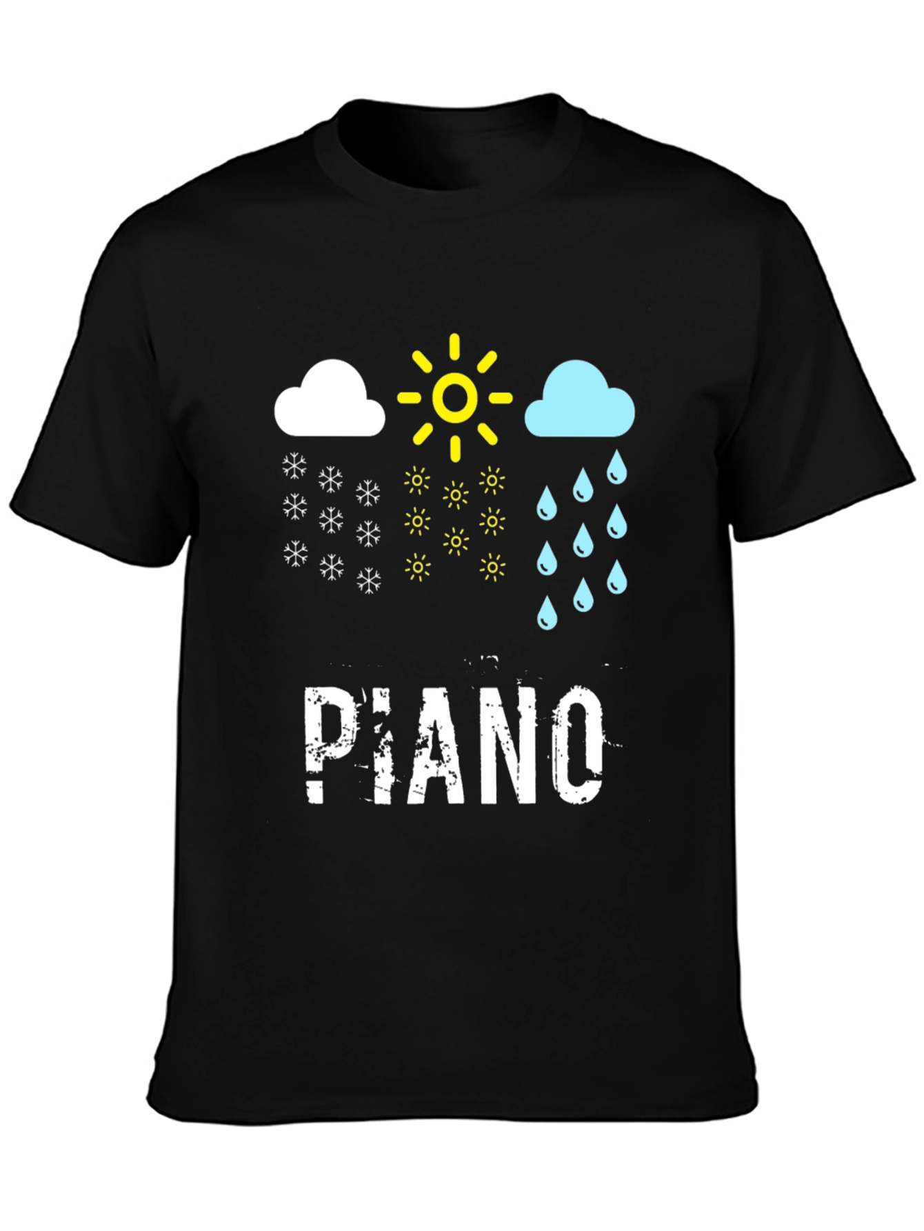Piano Weather Black T-Shirt