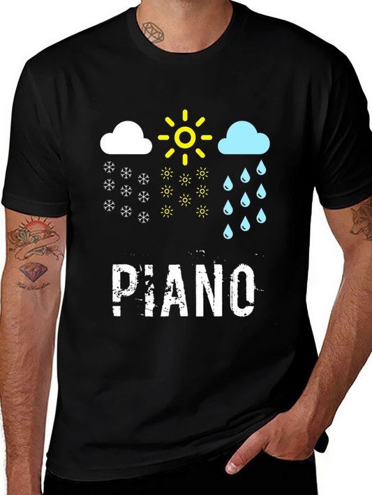 Piano Weather Black T-Shirt