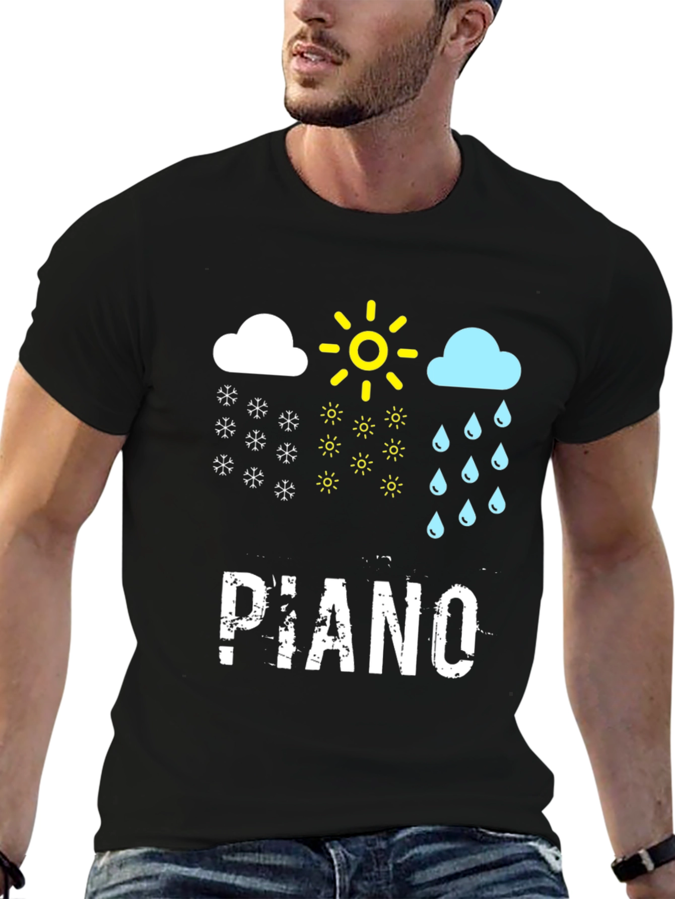 Piano Weather Black T-Shirt