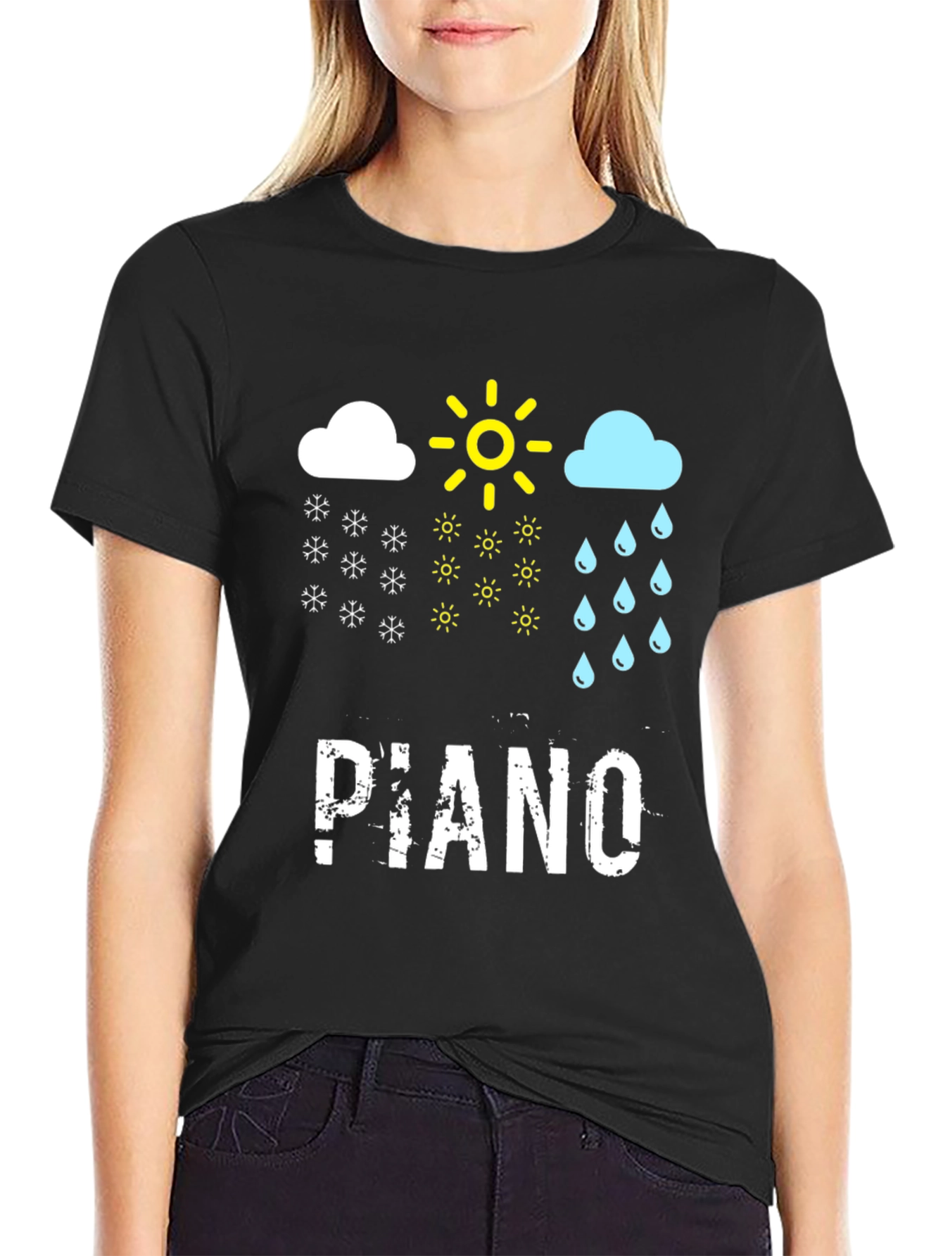 Piano Weather Black T-Shirt
