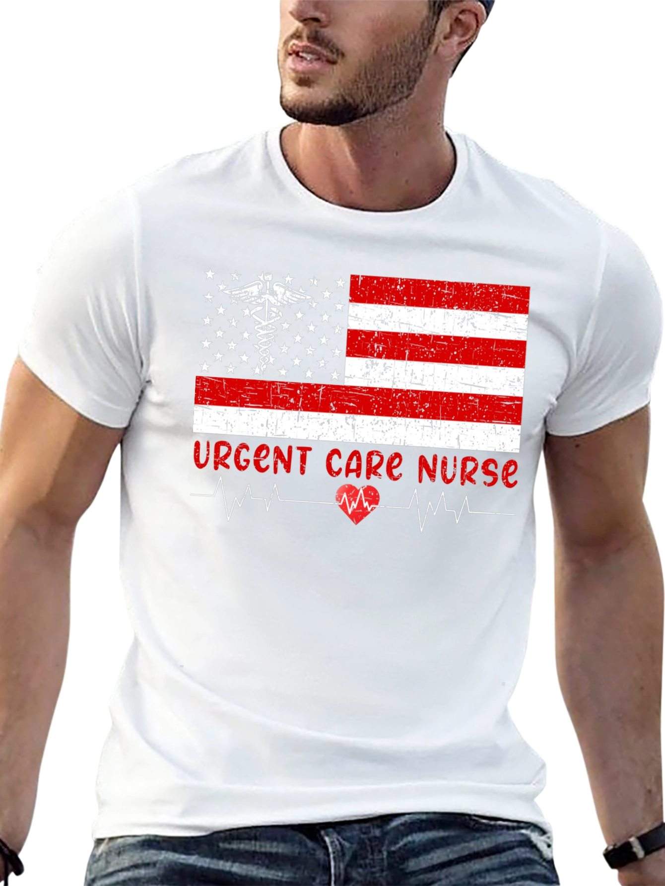 Urgent Care Nurse American Flag T-Shirt