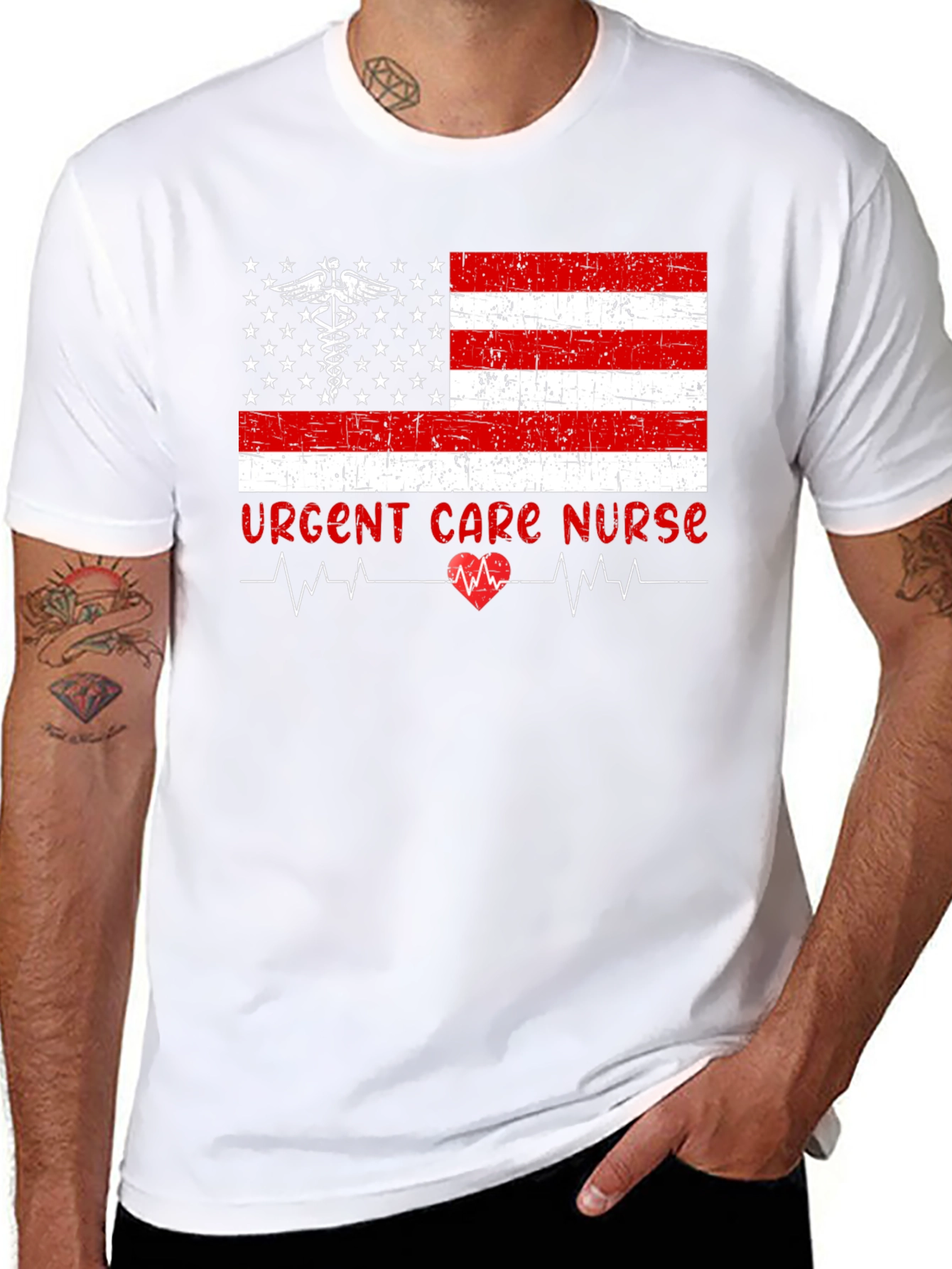 Urgent Care Nurse American Flag T-Shirt