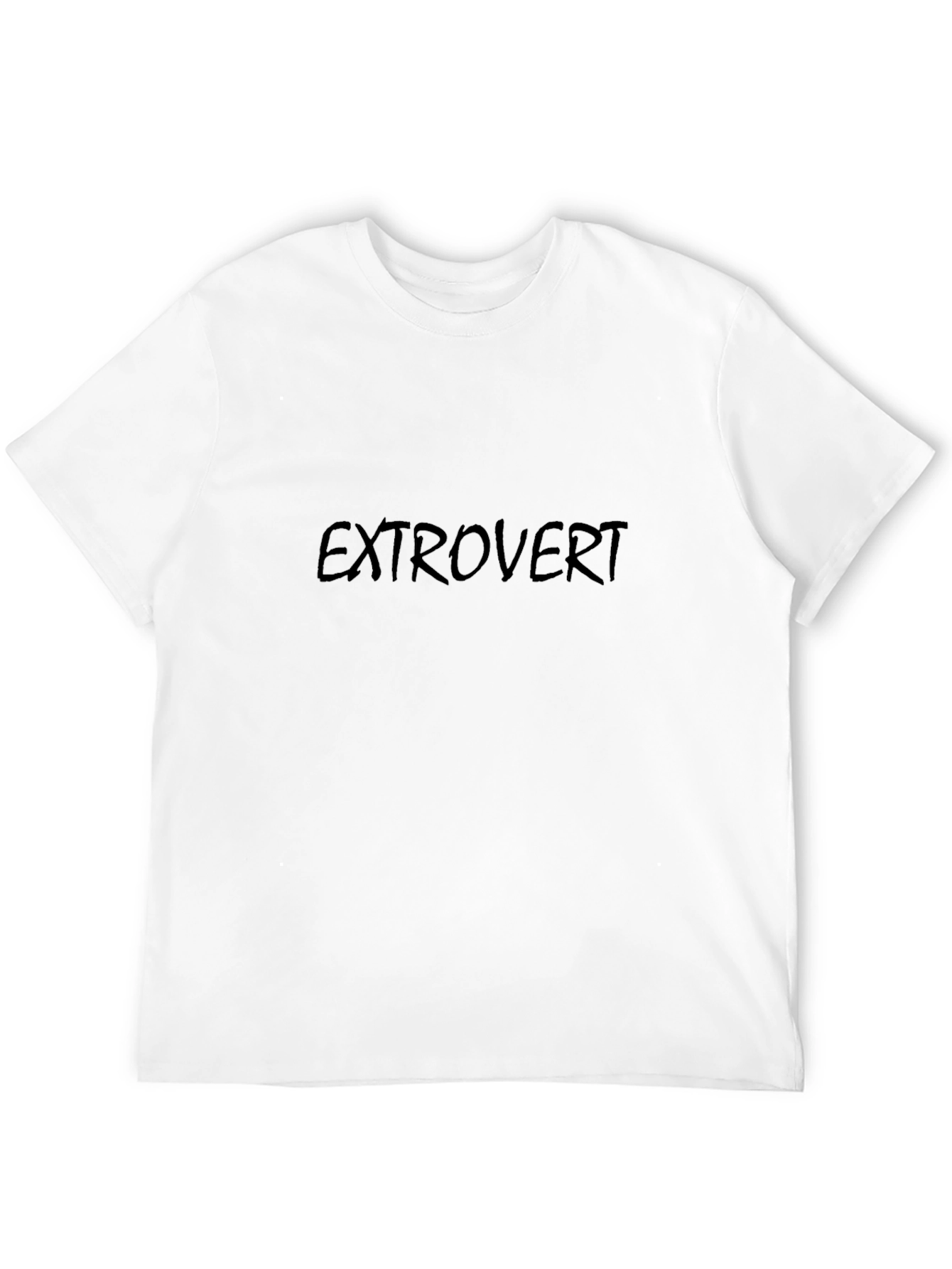 Extrovert Black Graphic Tee - Bold Statement Shirt