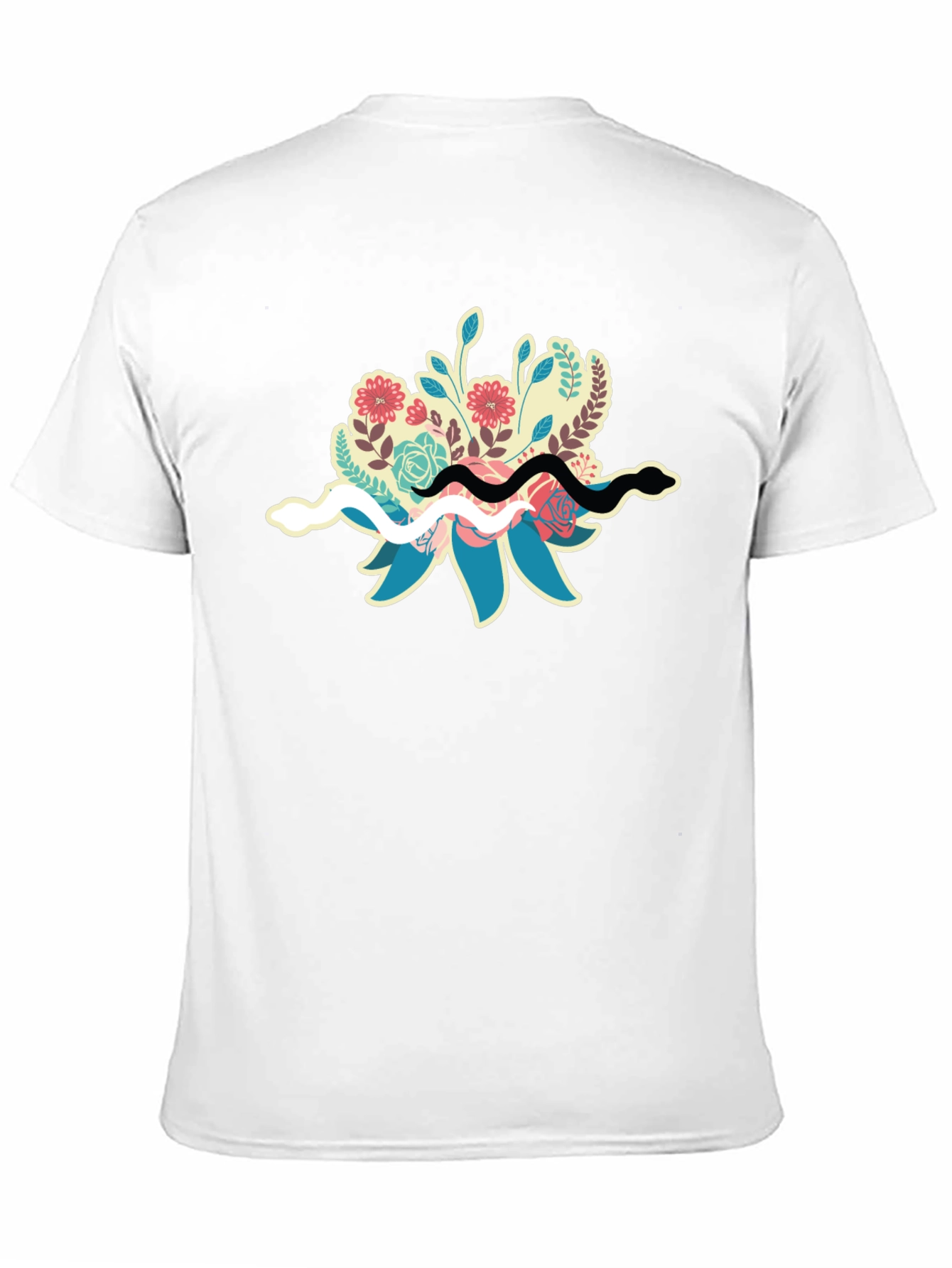 Floral Snake T-Shirt - Stylish Nature Graphic Tee