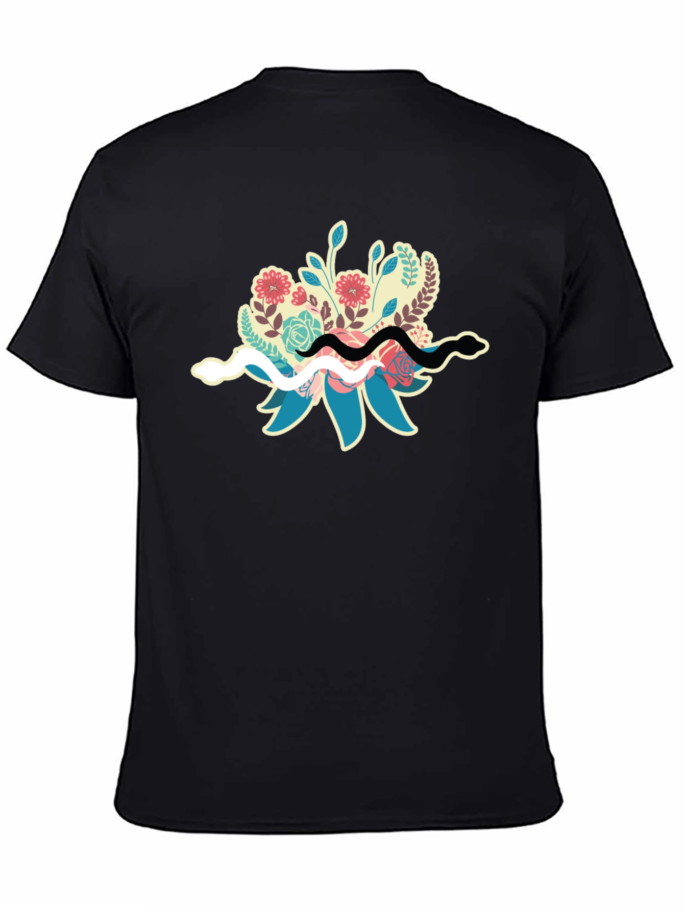 Floral Snake T-Shirt - Stylish Nature Graphic Tee