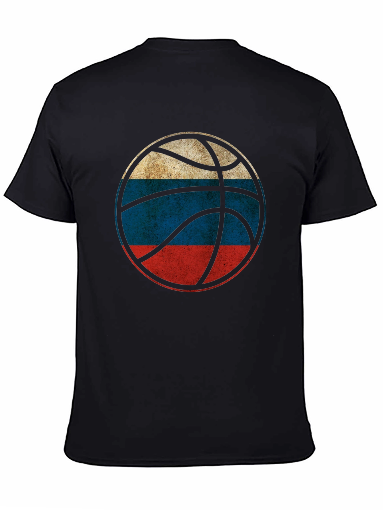 Russian Flag Basketball T-Shirt -  Distressed Print