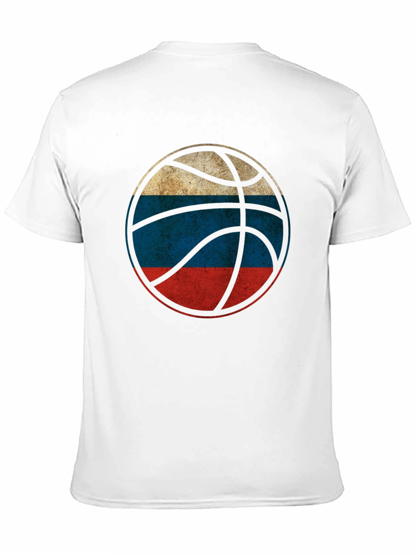 Russian Flag Basketball T-Shirt -  Distressed Print