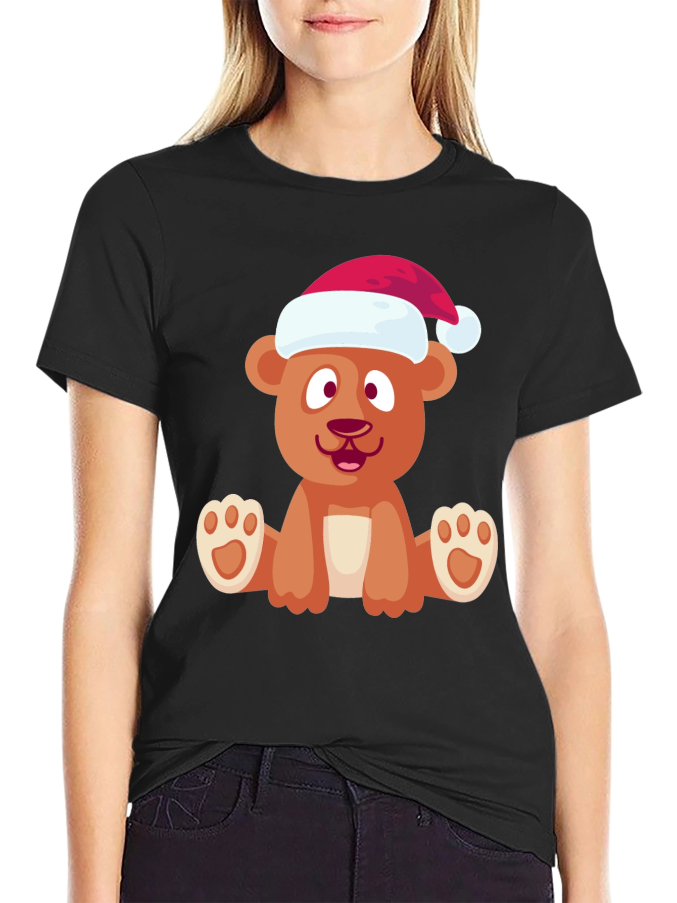 Festive Bear Graphic Tee - Holiday Cheer