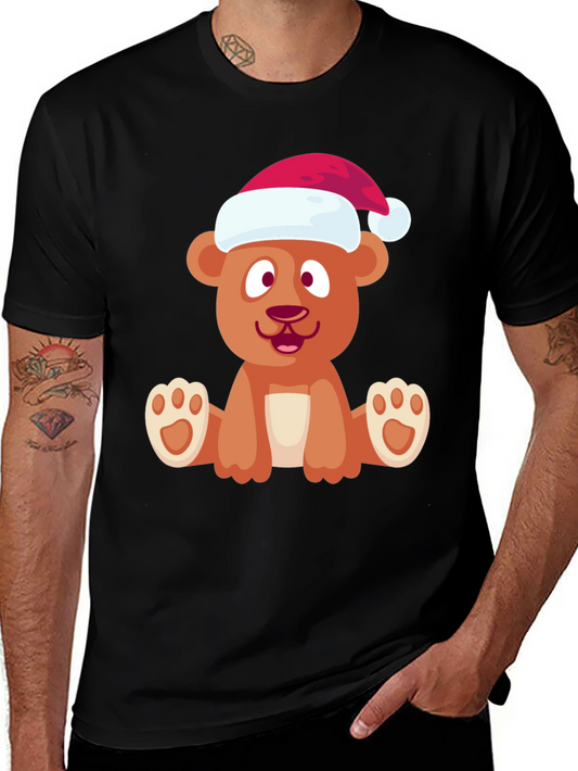 Festive Bear Graphic Tee - Holiday Cheer