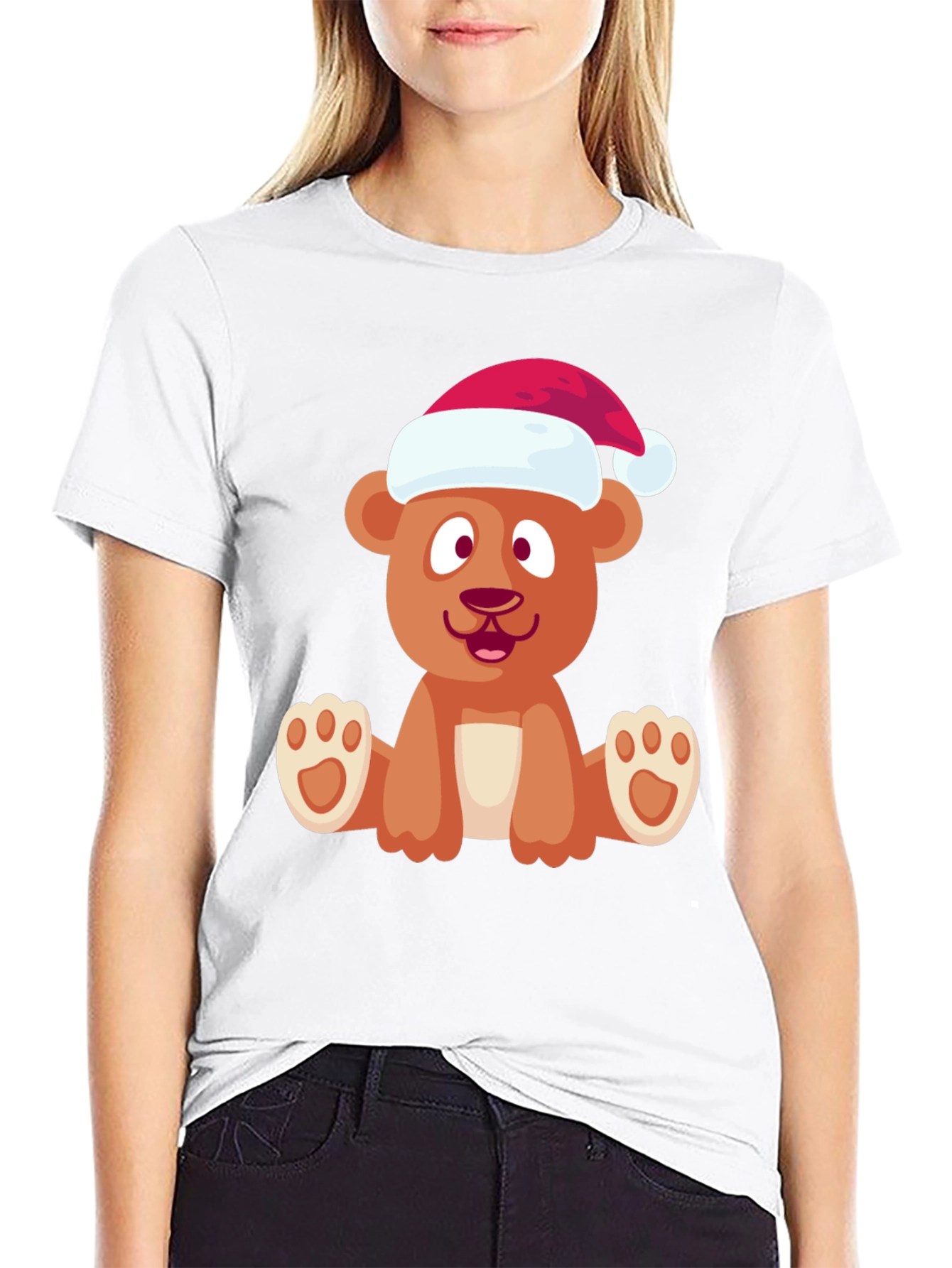 Festive Bear Graphic Tee - Holiday Cheer
