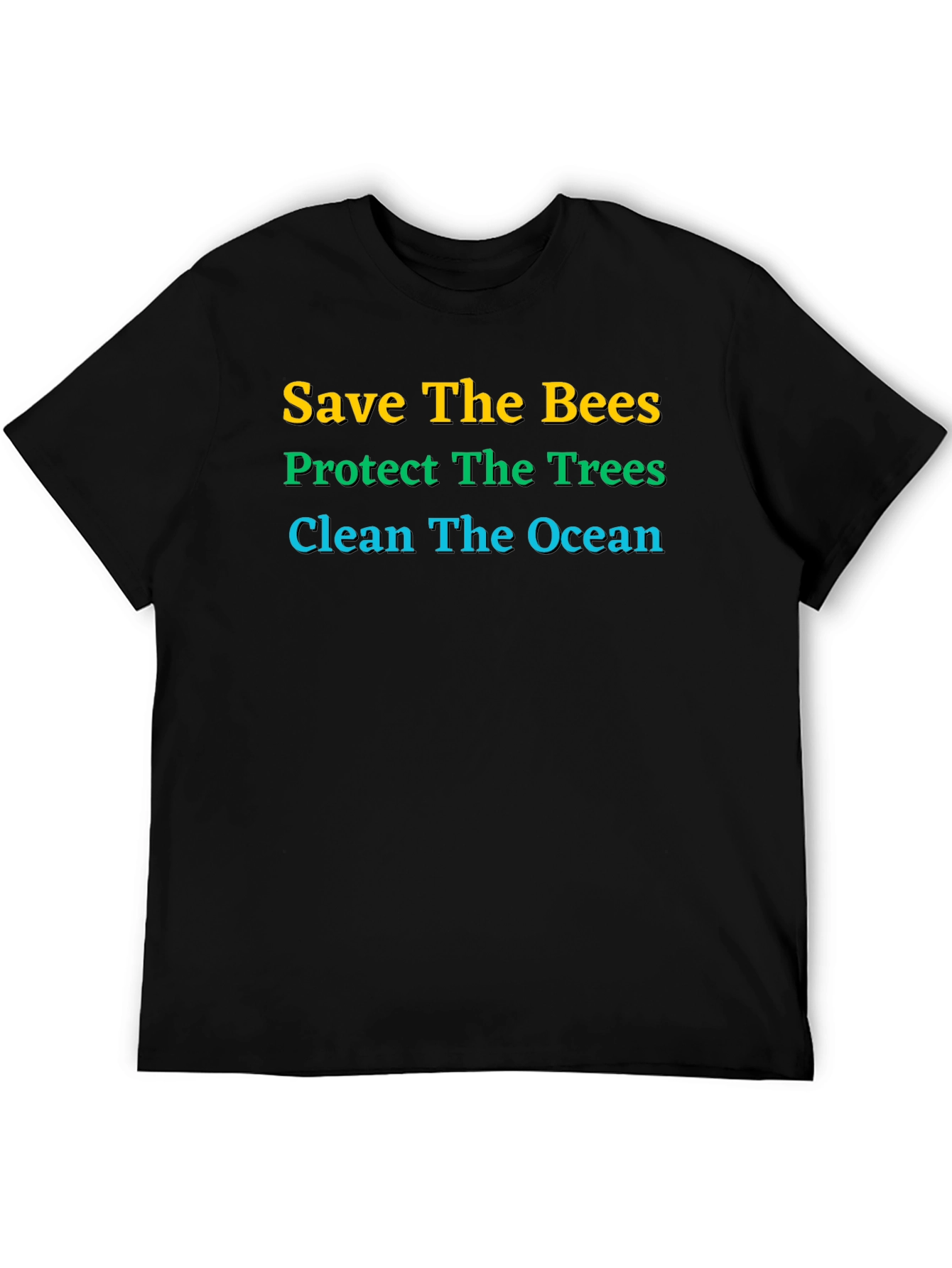 Eco-Friendly Graphic Tee: Save Bees Trees Ocean