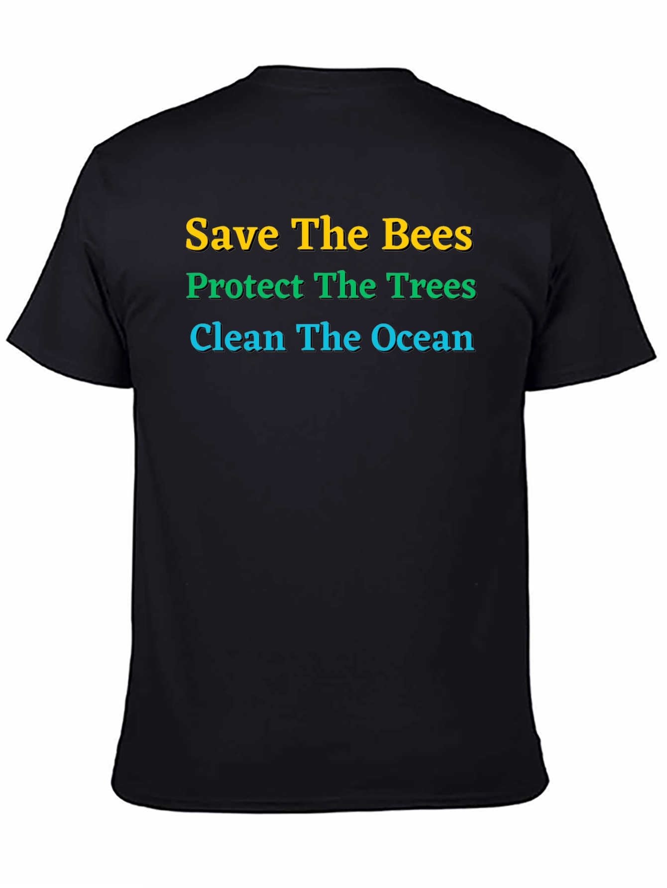 Eco-Friendly Graphic Tee: Save Bees Trees Ocean