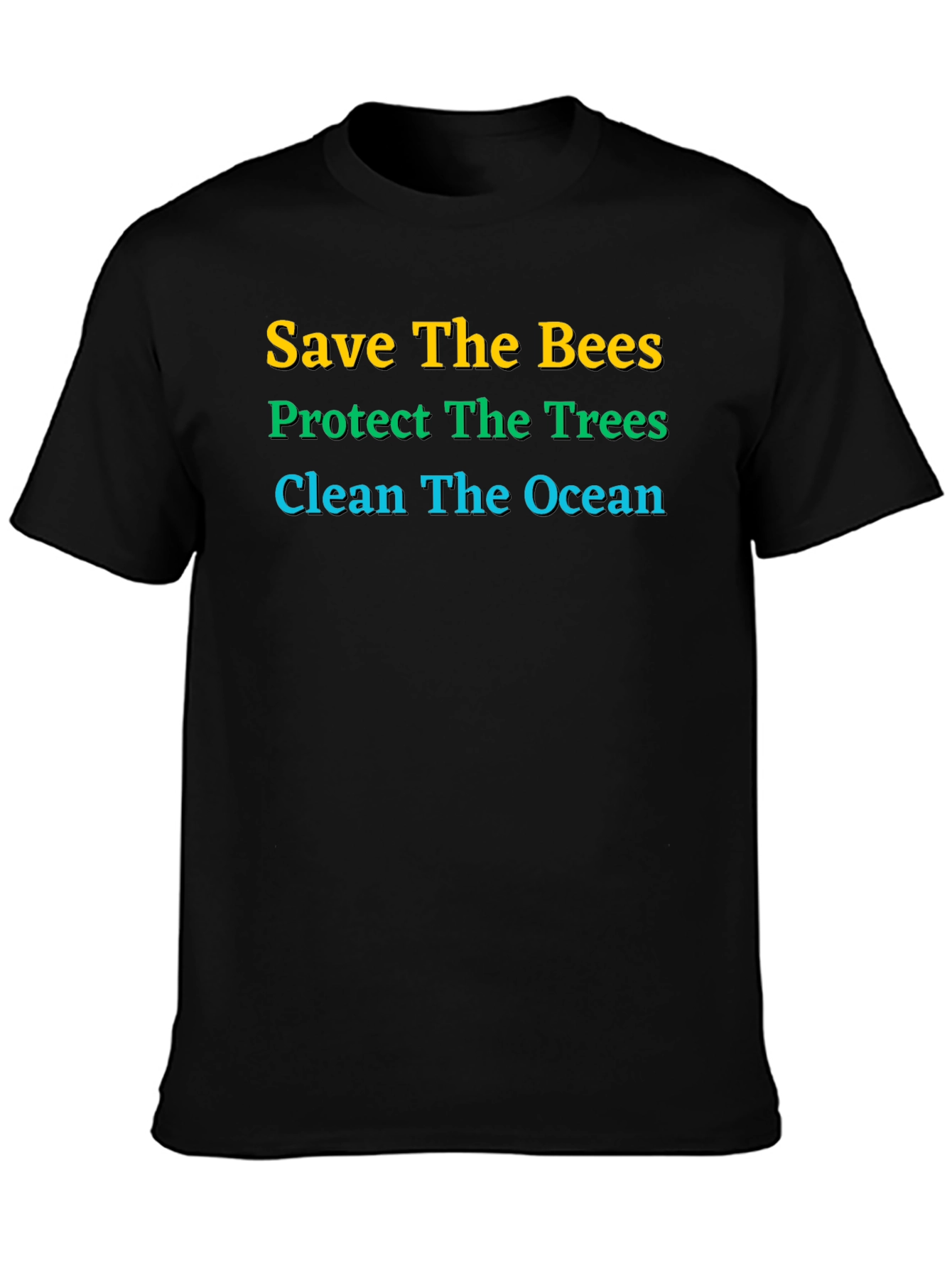 Eco-Friendly Graphic Tee: Save Bees Trees Ocean