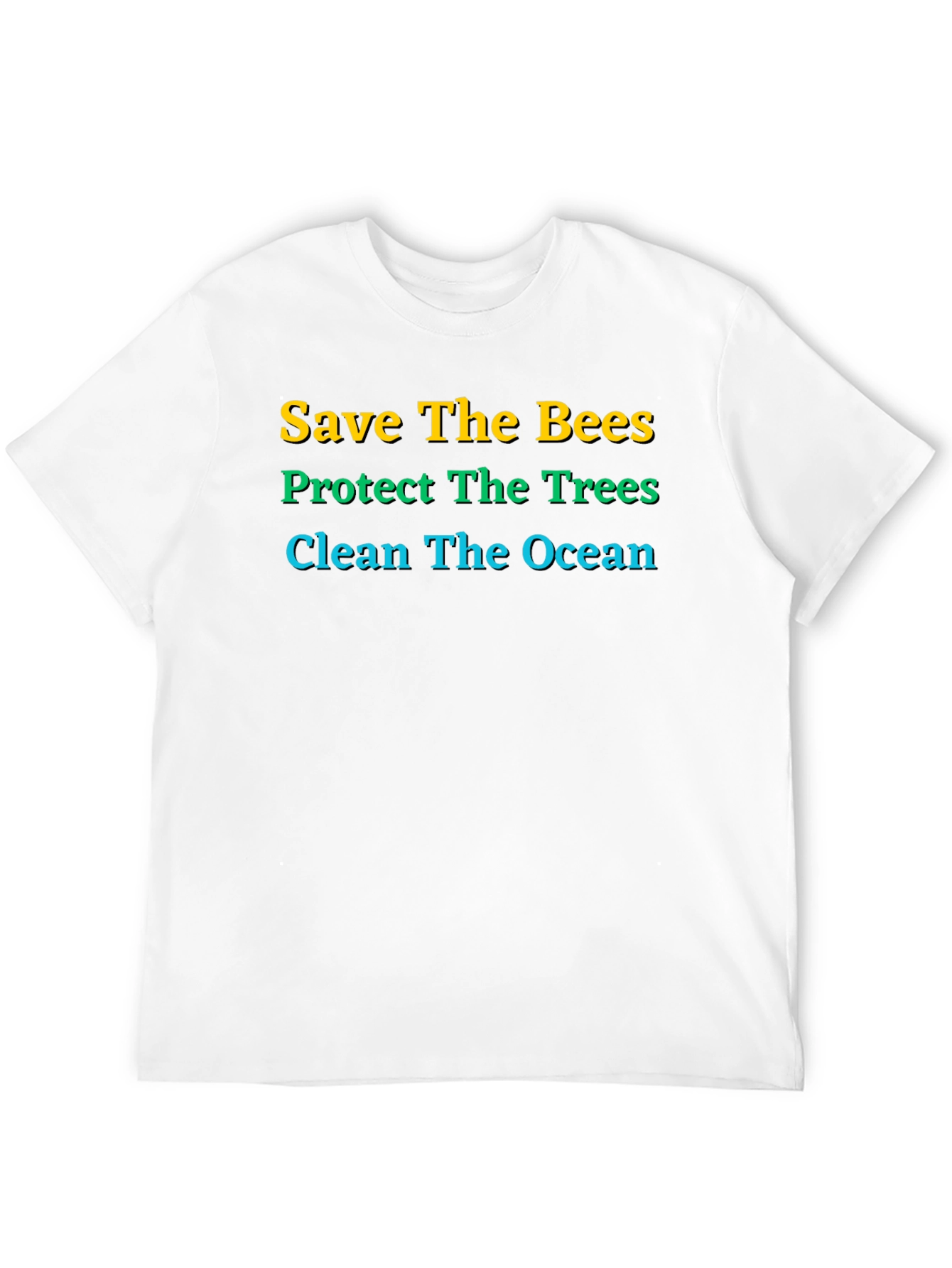 Eco-Friendly Graphic Tee: Save Bees Trees Ocean