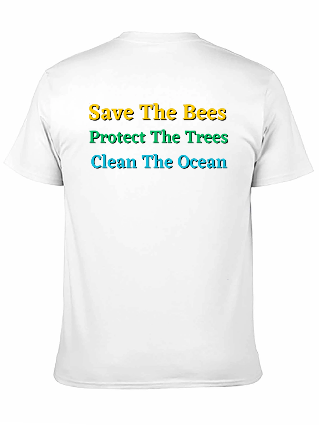 Eco-Friendly Graphic Tee: Save Bees Trees Ocean