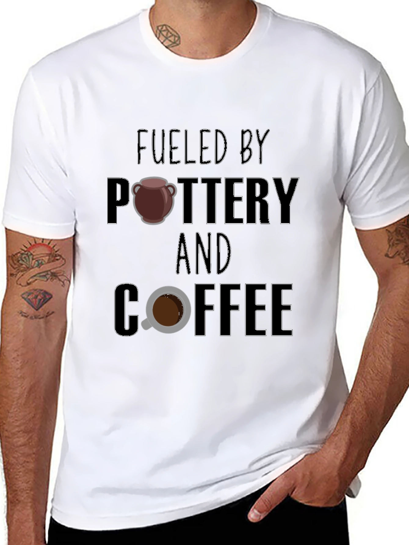 Fueled by Pottery and Coffee Graphic Tee