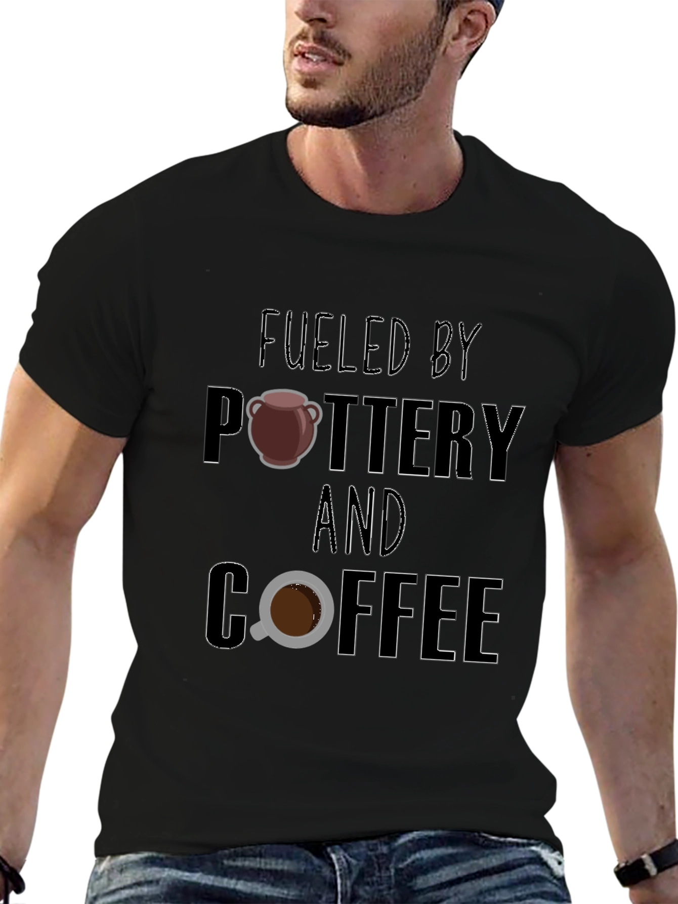 Fueled by Pottery and Coffee Graphic Tee
