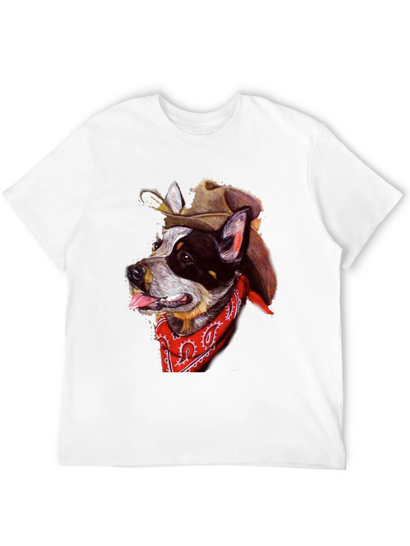 Cowboy Dog Graphic Tee - Western Style T-Shirt