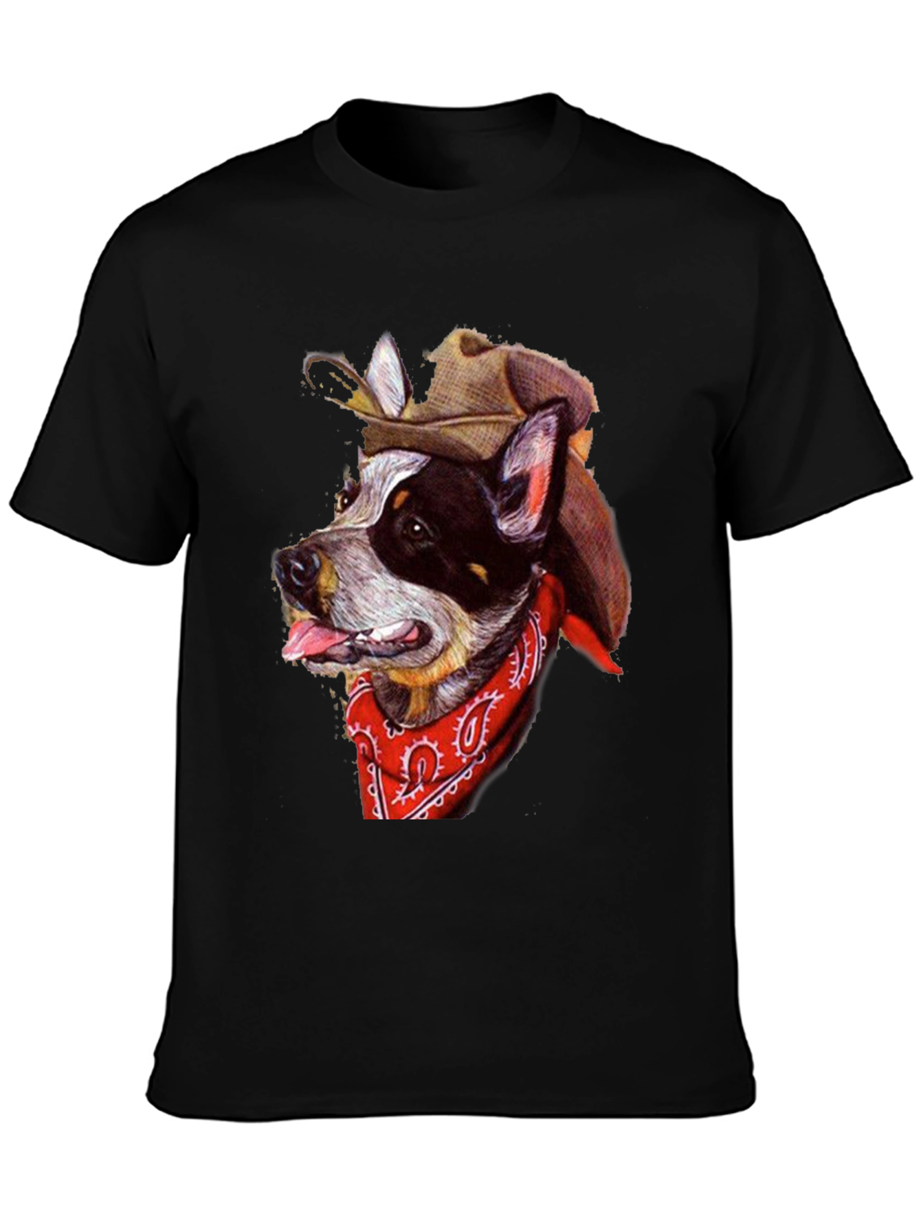 Cowboy Dog Graphic Tee - Western Style T-Shirt