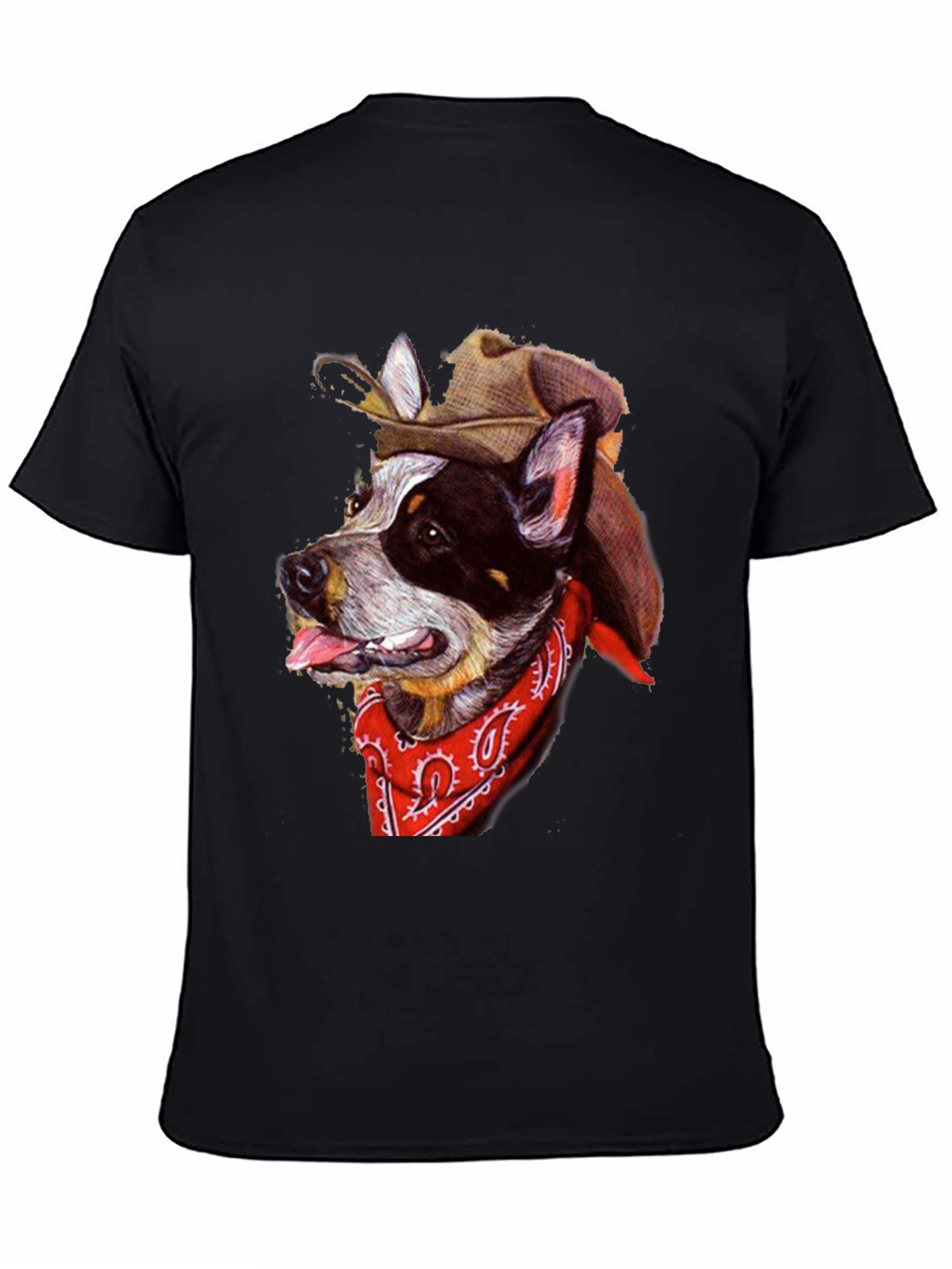 Cowboy Dog Graphic Tee - Western Style T-Shirt