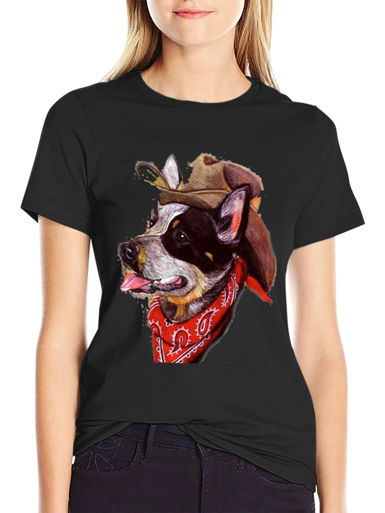 Cowboy Dog Graphic Tee - Western Style T-Shirt