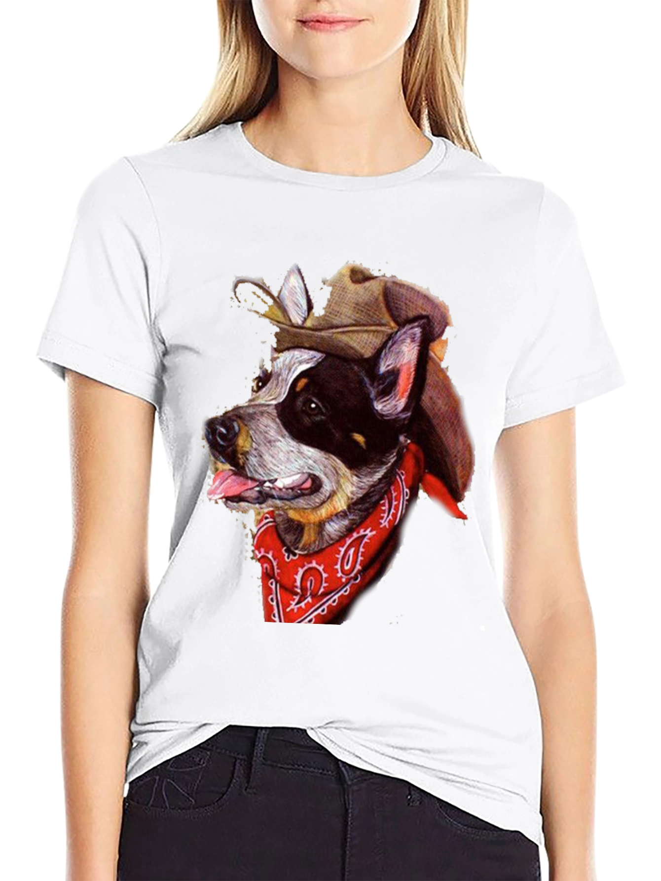 Cowboy Dog Graphic Tee - Western Style T-Shirt